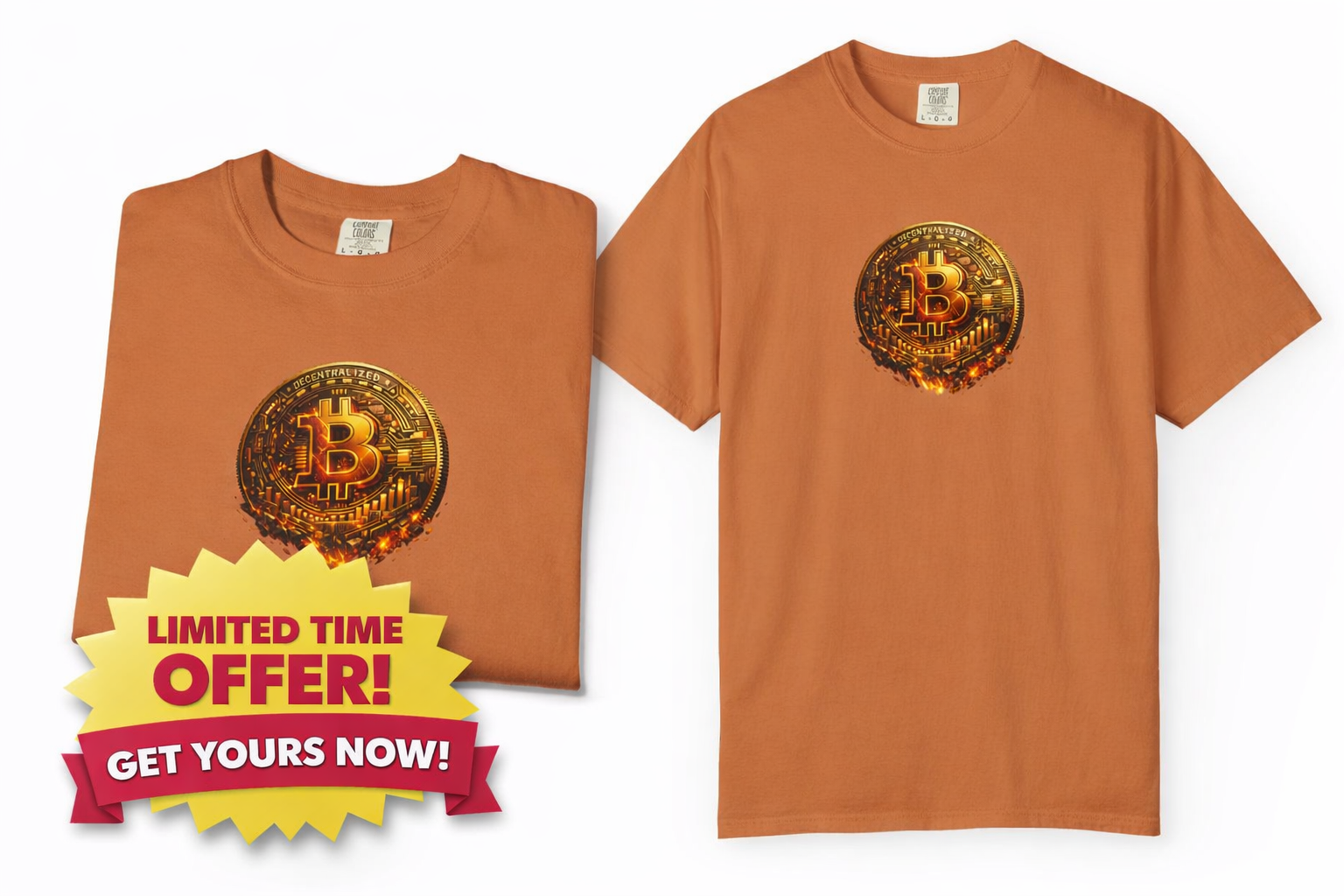 Melting Bitcoin Coin TShirt | Digital Currency Shirt | Bitcoin Fan Gift | Blockchain Crypto Apparel | 8 colors - 100% cotton