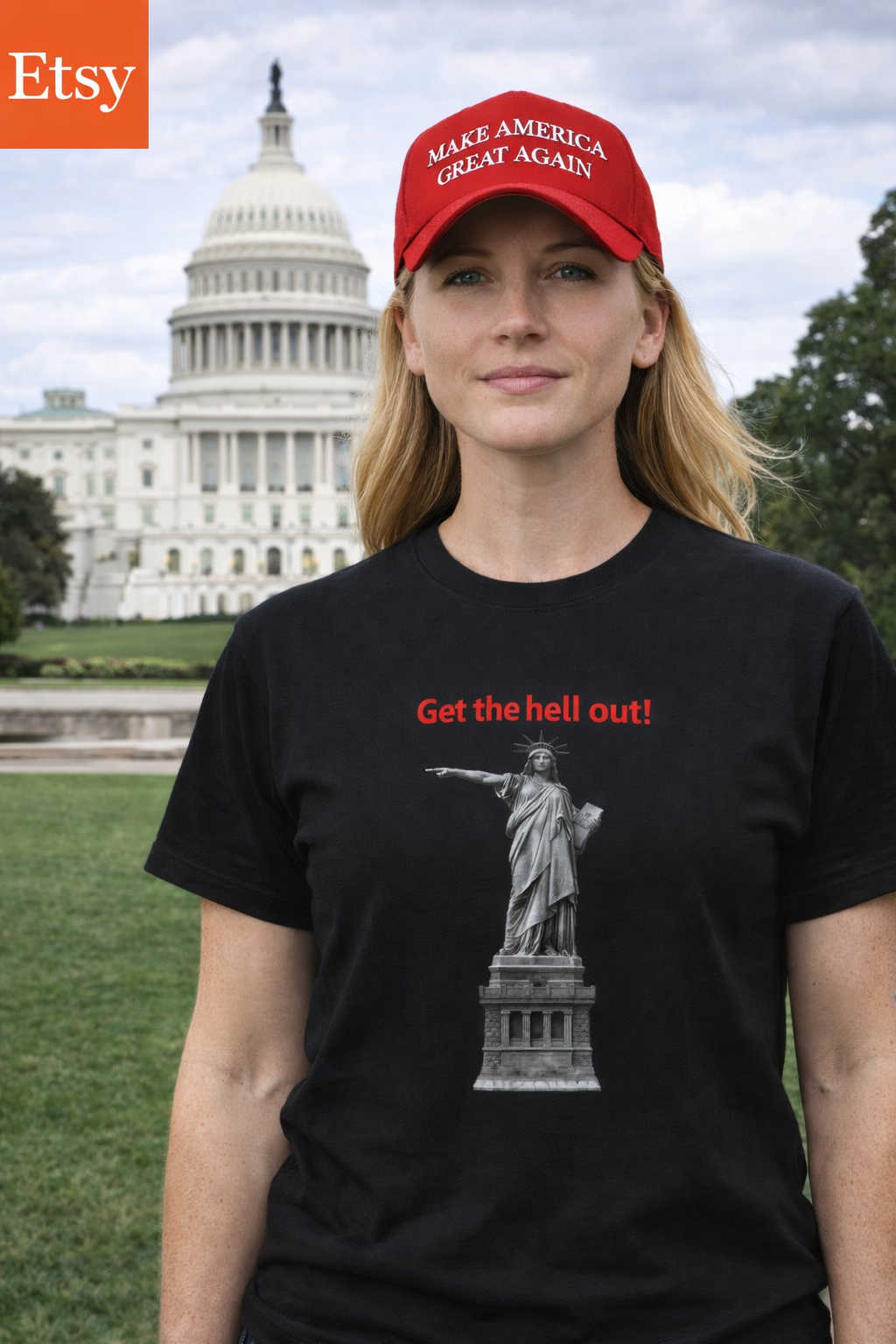 Get the Hell Out T-Shirt | Illegal Immigrants Tee | Patriotic Political Statement Shirt | Freedom Speech Shirt | 8 colors - 100% cotton