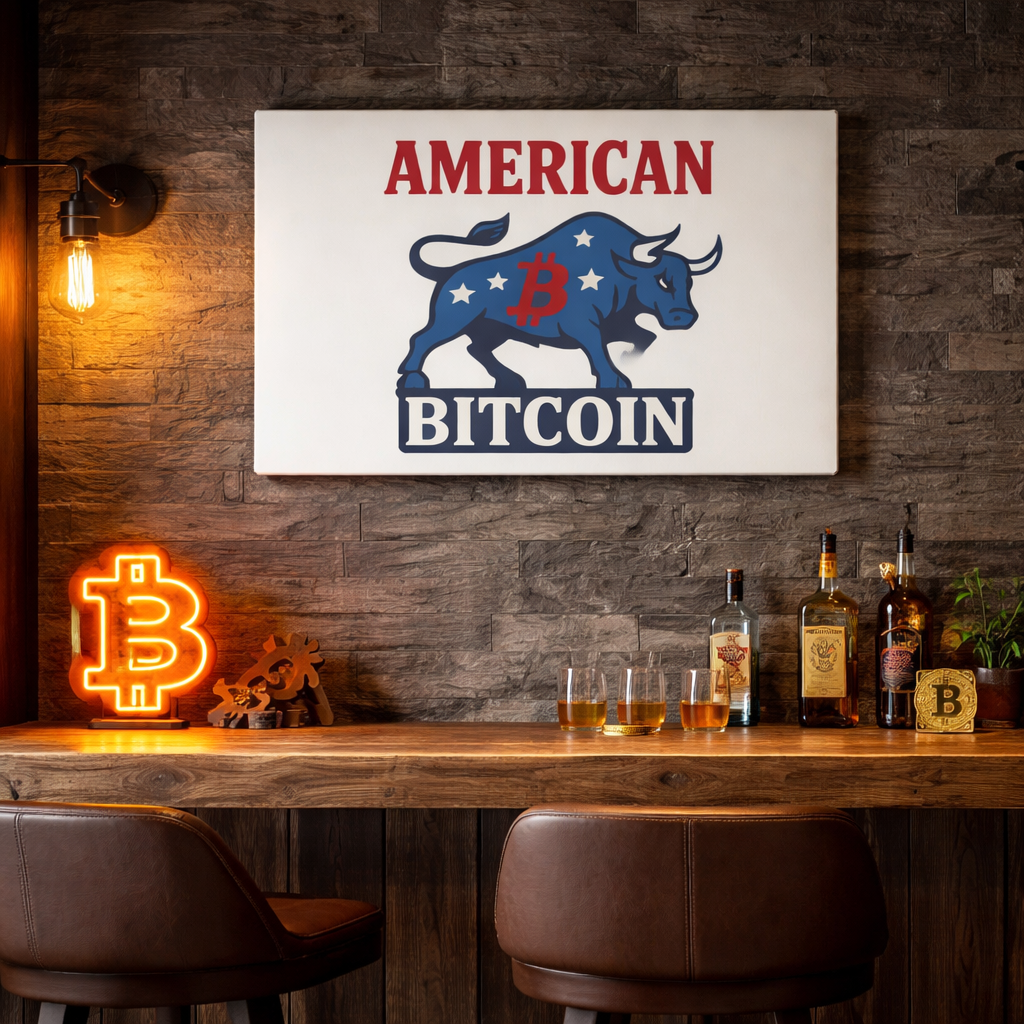 American Bitcoin Bull Canvas Print - Power, Patriotism & Crypto Pride