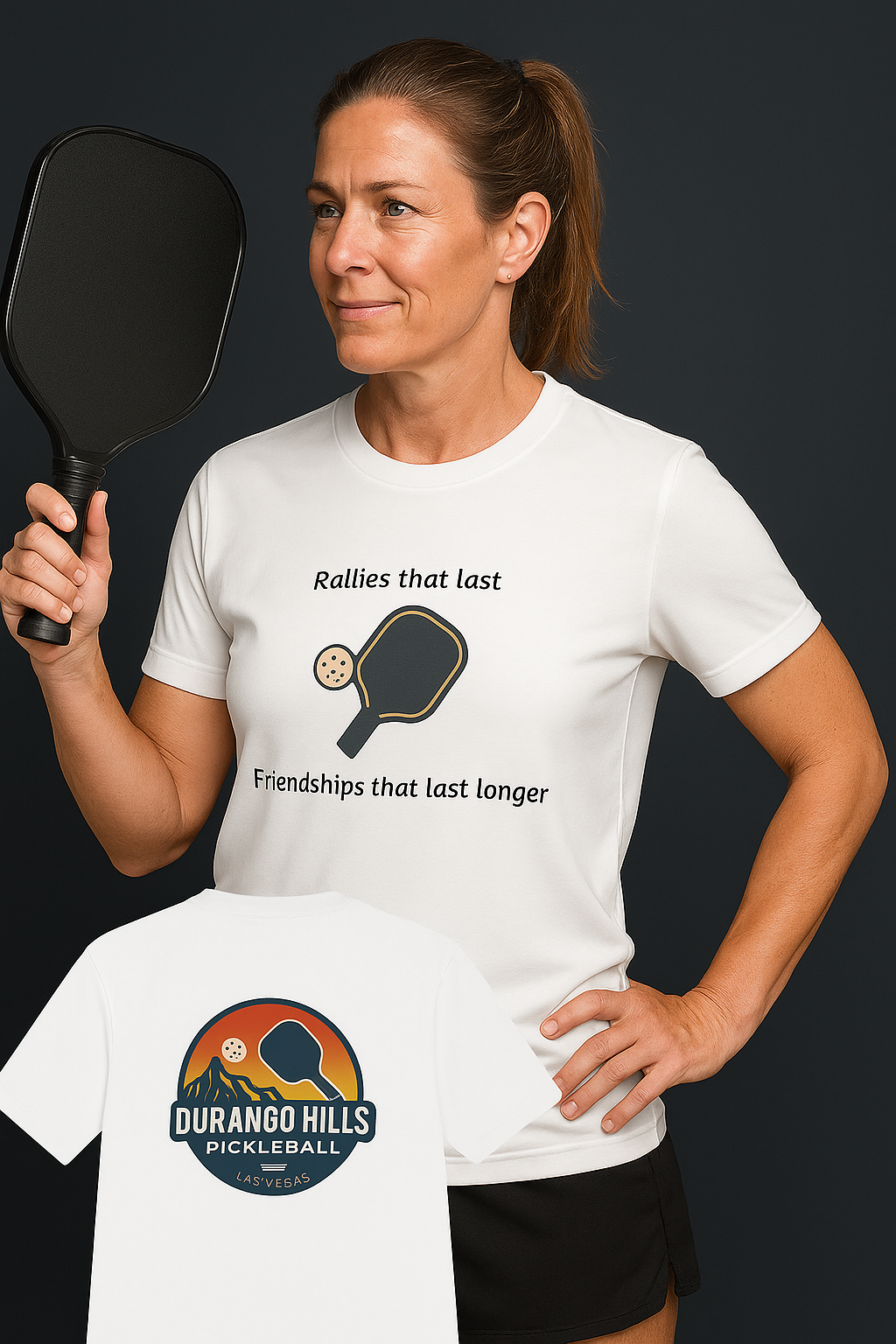 Rallies That Last, Friendships that Last Longer Pickleball T-Shirt Tee | Durango Hills Pickleball Club | 5 colors -  100% polyester