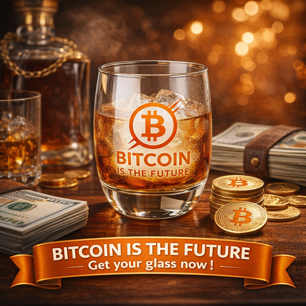 Bitcoin Is the Future Whiskey Glass | Crypto Rocks Glass | Bitcoin Gift for Investors