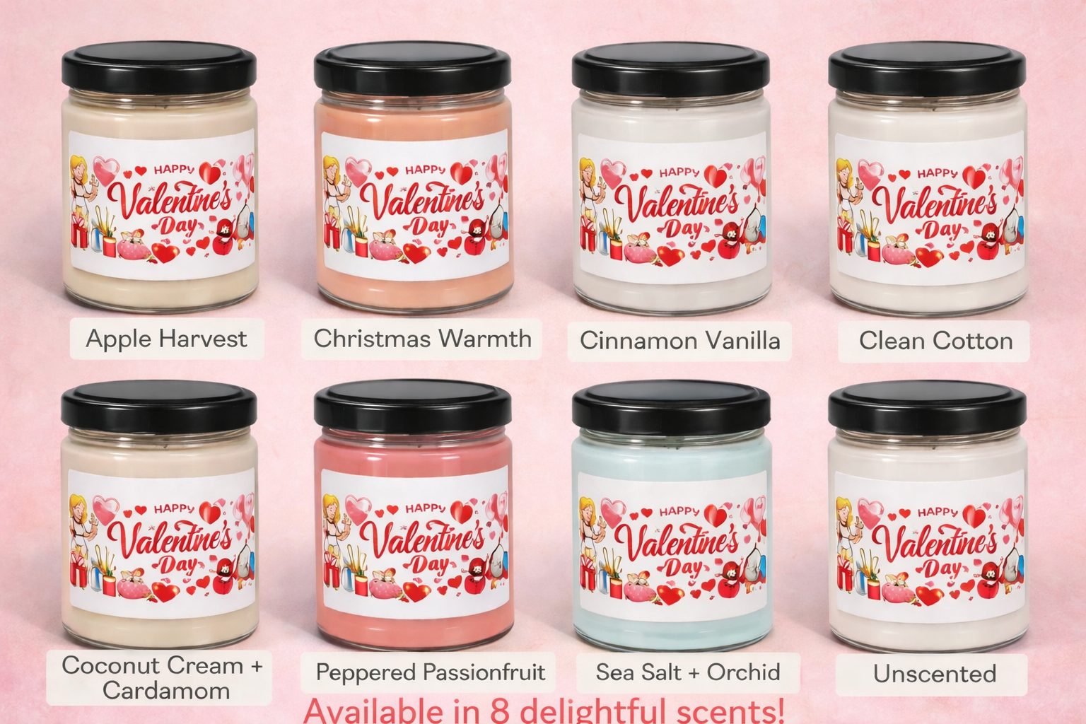 Valentine's Day Candle | Romantic Gift for Her or Him | Love Decor | Cozy Valentine Gift | Scented Soy Candle 9oz