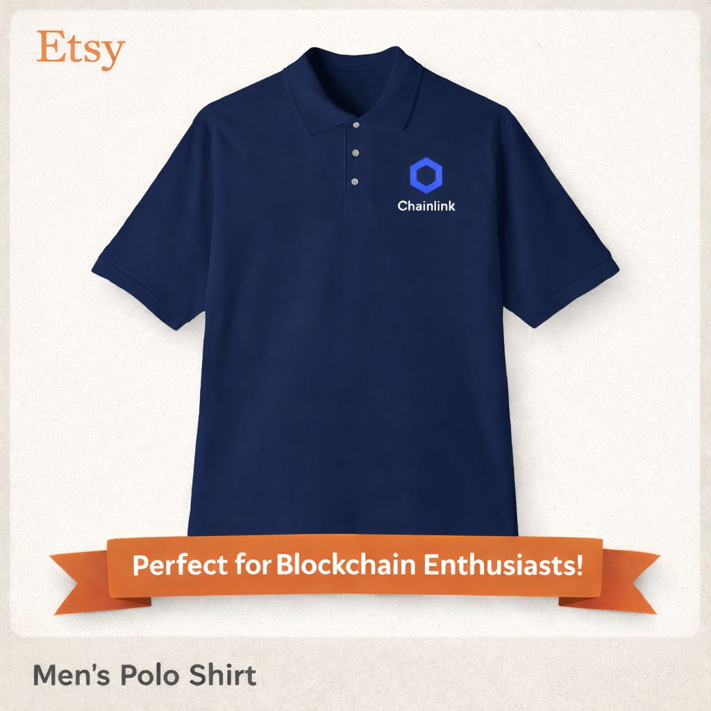 Chainlink LINK Crypto Polo Shirt for Men | Blockchain Logo Polo | Web3 Crypto Apparel | Crypto Enthusiast Gift | 5 colors - 100% cotton