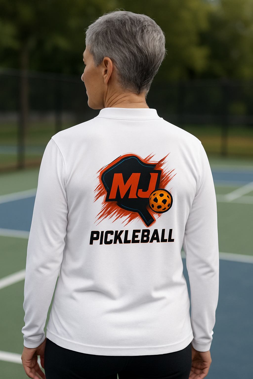 Custom; MJ Pickleball Ladies Quarter Zip Pullover - Athletic Long Sleeve, Stylish Comfort for the Court 100% polyester