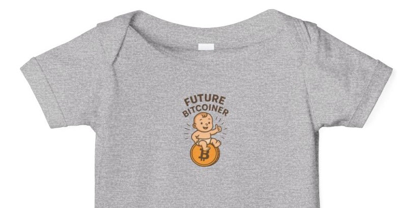Future Bitcoiner Baby Onesie | Cute Crypto Infant Bodysuit | Bitcoin Baby Shower Gift | 6 colors - 100% cotton
