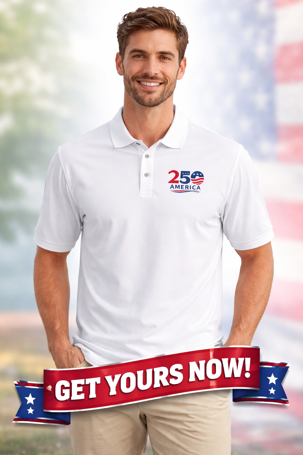 America 250 Polo Shirt | Patriotic USA 1776-2026 Celebration Shirt | Independence Anniversary Gift for Men | 2 colors - 100% cotton