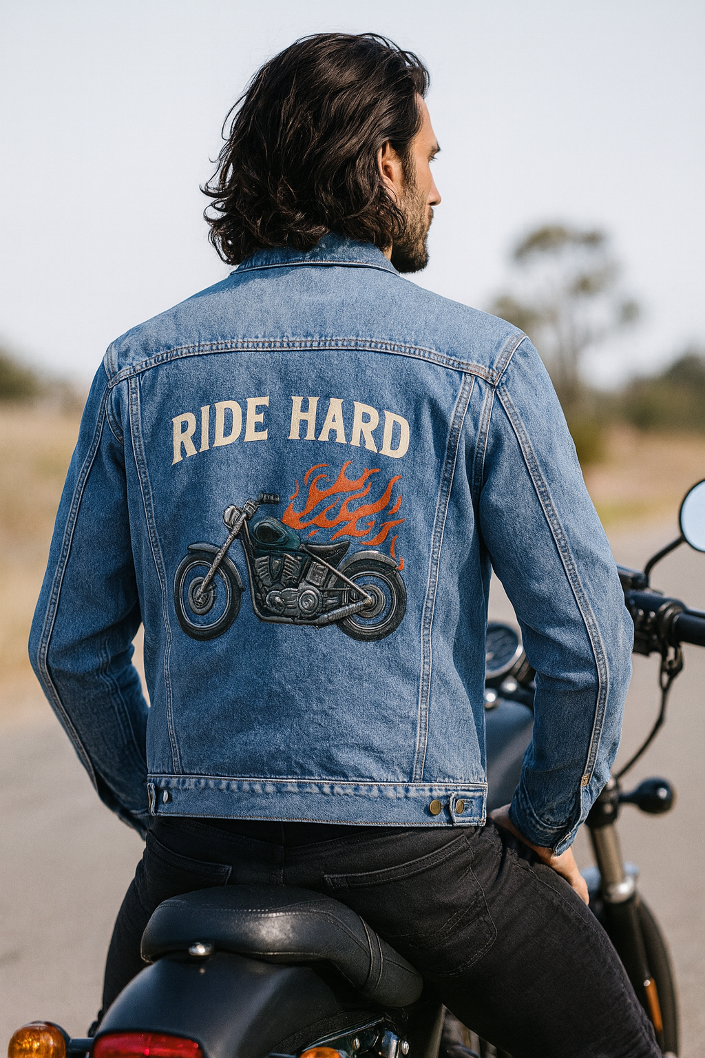 Ride Hard Motorcycle Denim Jacket | Relaxed & Harley inspired