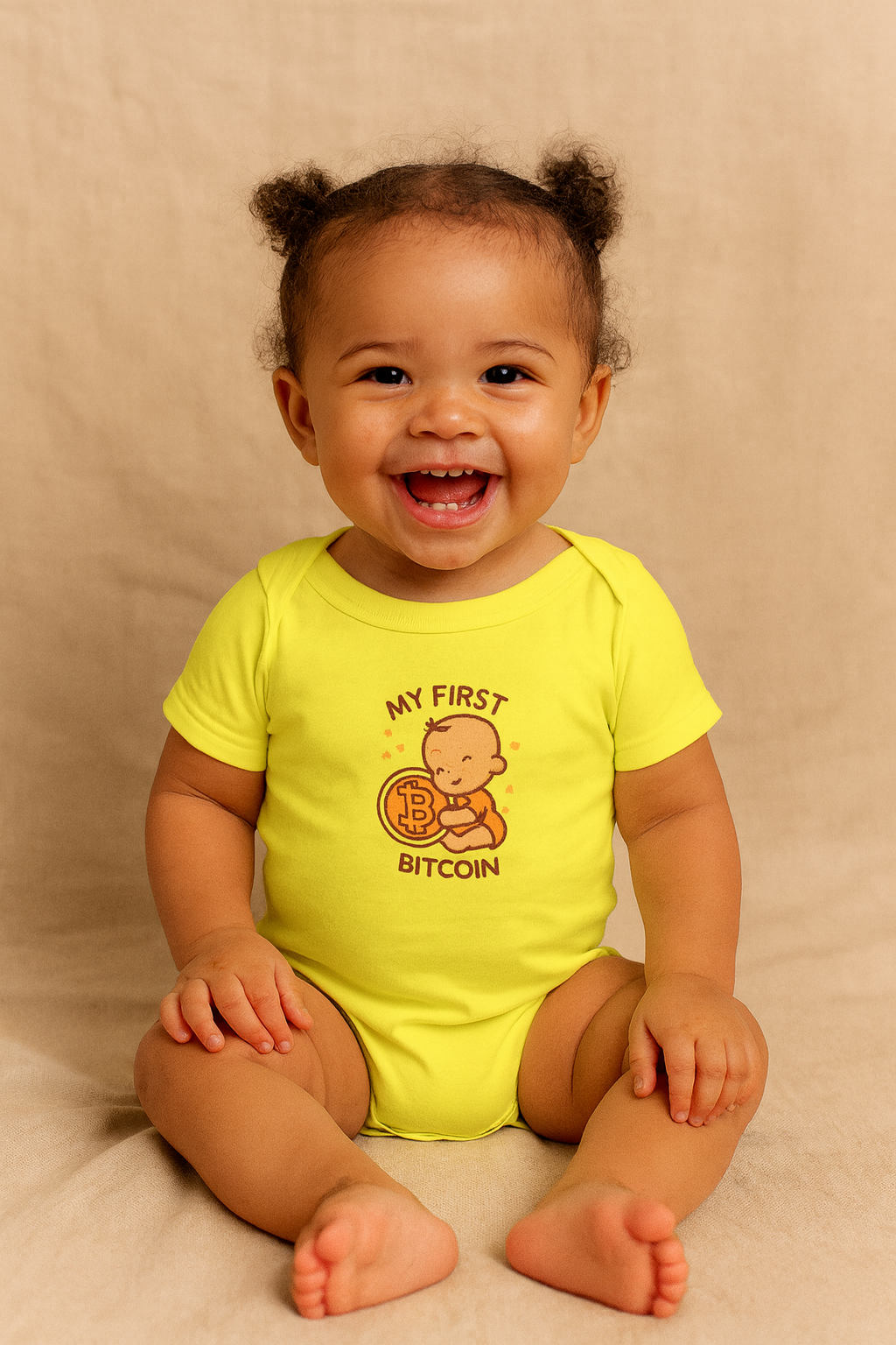 My First Bitcoin Baby Onesie | Cute Crypto Infant Bodysuit | Future Bitcoiner Gift | 6 colors - 100% cotton