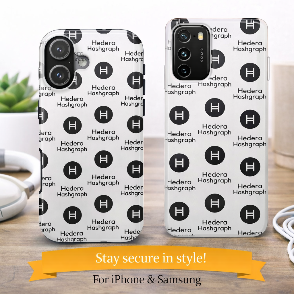 Hedera Hashgraph Tough Phone Case | HBAR iPhone Samsung Case | Glossy Crypto Phone Cover | Impact Resistant Case