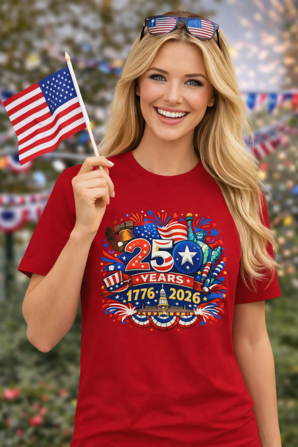 America 250 Years Shirt | 1776-2026 Tee | USA Independence Anniversary Shirt | Fourth of July Shirt | 6 colors - 100% cotton