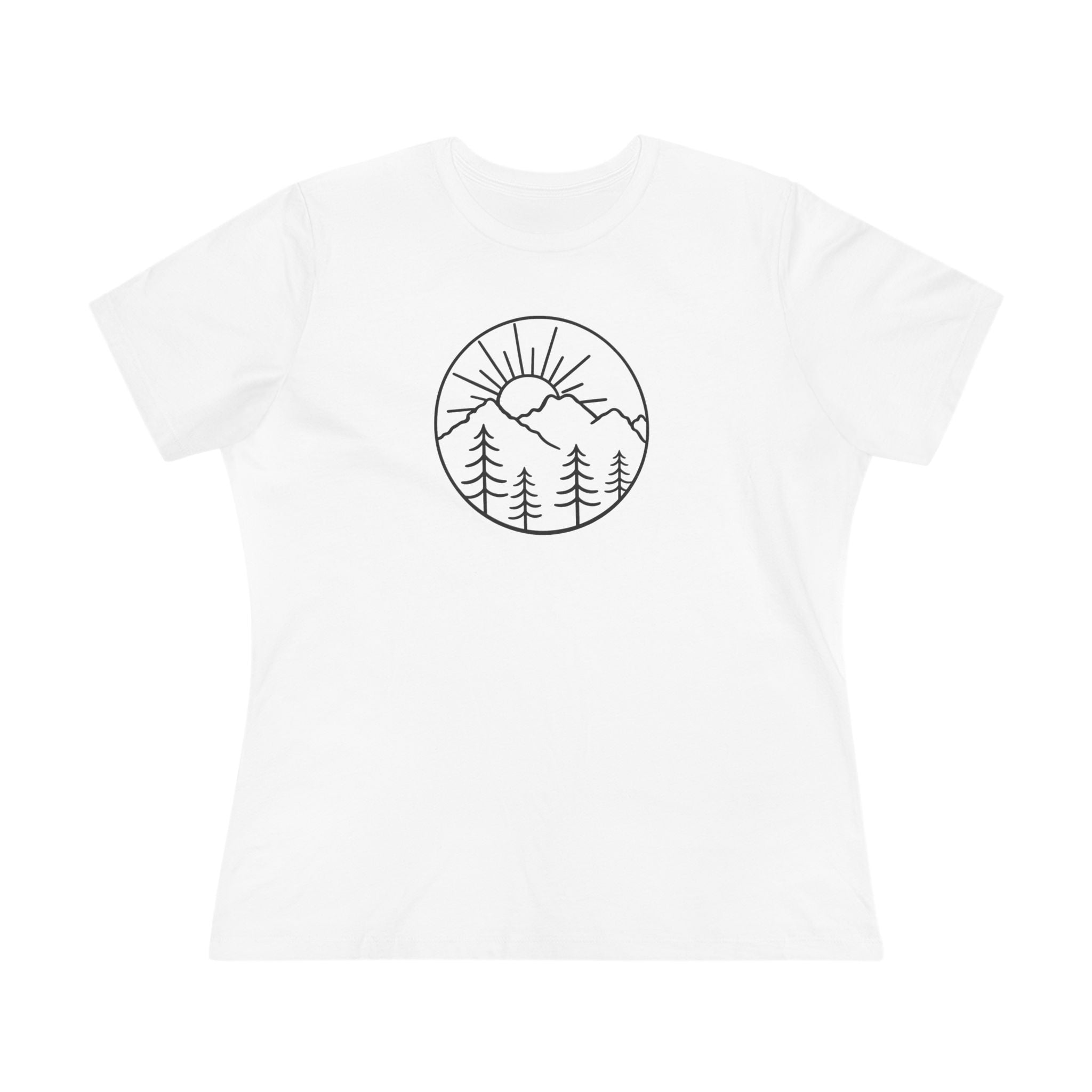 Mountain Sunrise Womens TShirt | Minimalist Nature Graphic Tee | Outdoor Adventure Shirt | Hiking Lover Gift  | 6 colors - 100% cotton