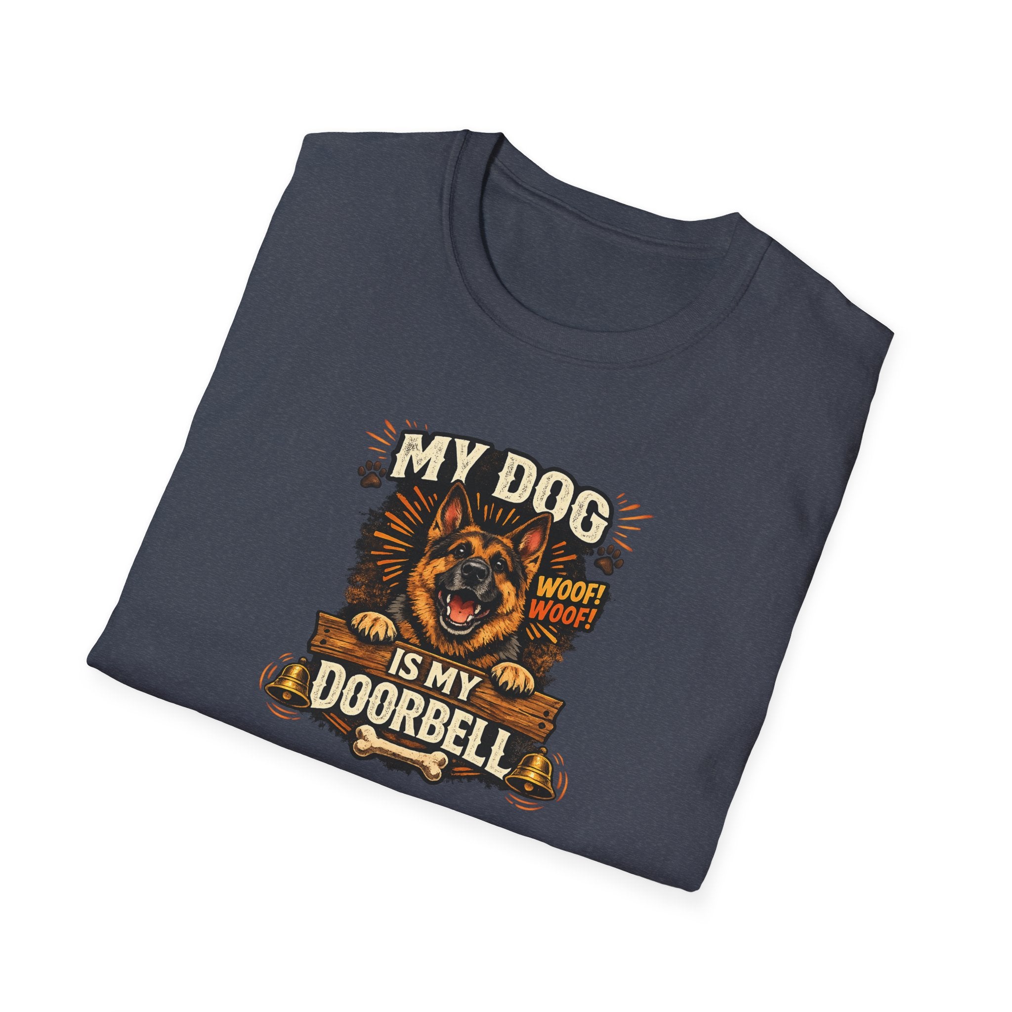 My Dog Is My Doorbell T-Shirt | Funny Dog Lover Shirt | Dog Mom Tee | Pet Owner Humor Shirt | Cute Dog Graphic Tee | 6 colors - 100% cotton