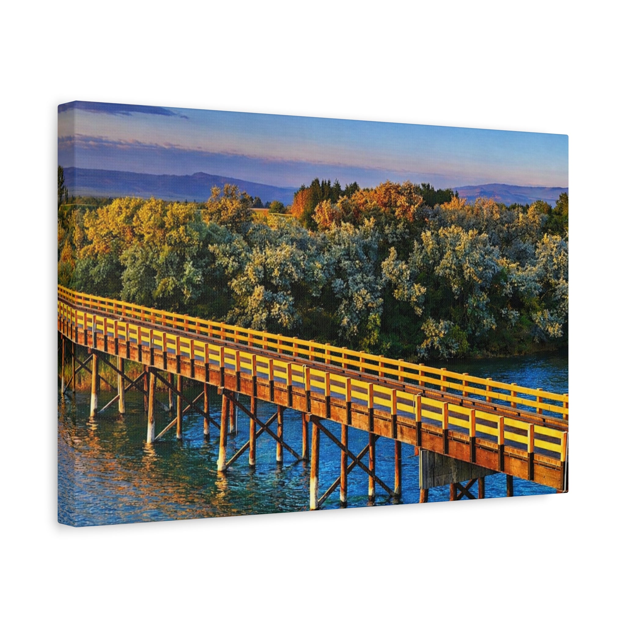 Jackson Bridge Matte Canvas | Idaho Wall Art |  Scenic Snake River  | Rustic Mountain Décor - 6 sizes