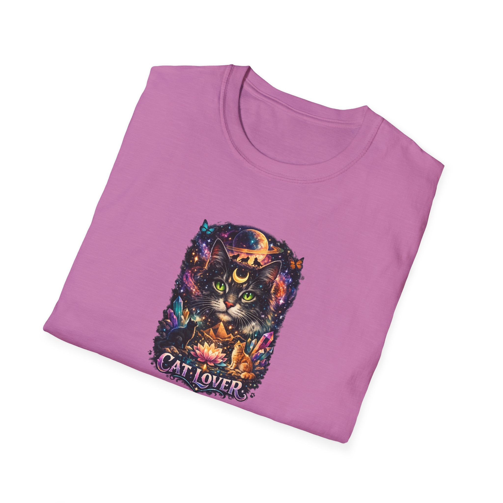 Mystical Cat Lover T-Shirt for Women  | Cat Mom Shirt | Gift for Cat Lovers | Boho Fantasy Art Top | 7 colors - 100% cotton