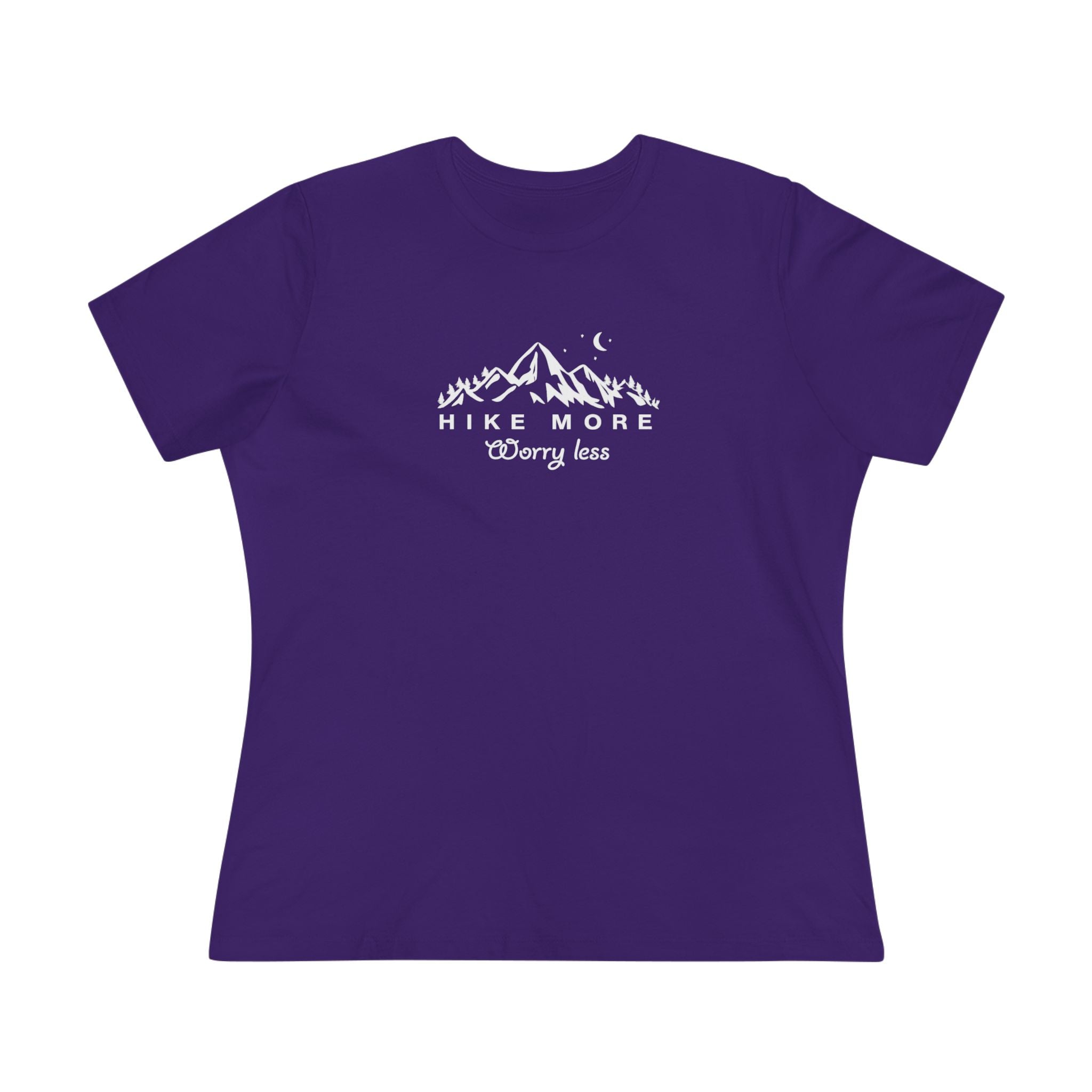 Hike More Worry Less Women's Hiking Shirt | Outdoor Adventure Tee | Mountain T-Shirt | Cute Hiking Top | 4 colors - 100% cotton