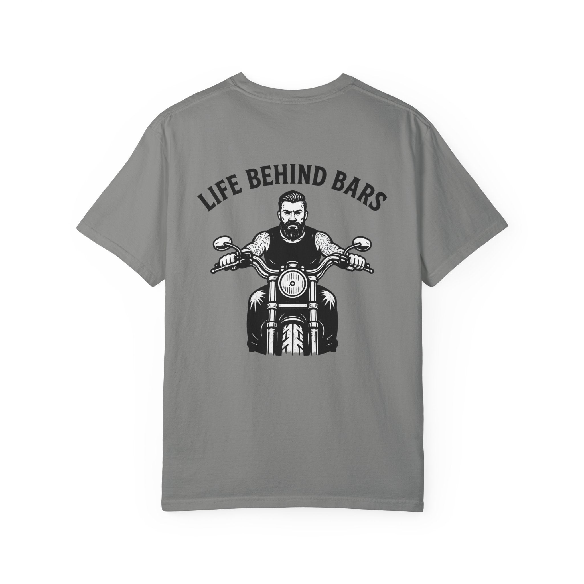 Life Behind Bars Motorcycle T-Shirt | Biker Graphic Tee | Riding Lifestyle Shirt | Gift for Riders | 8 colors - 100% cotton