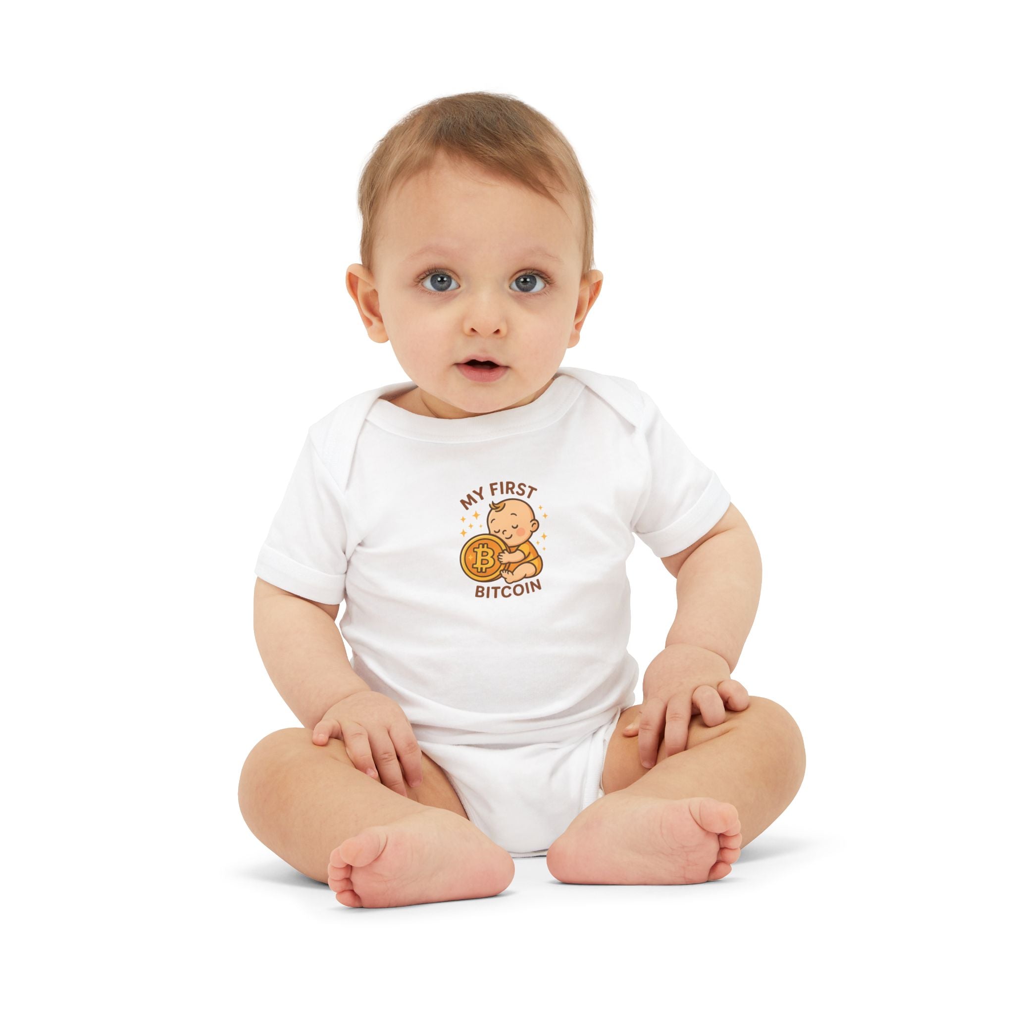 My First Bitcoin Baby Onesie | Cute Crypto Infant Bodysuit | Future Bitcoiner Gift | 6 colors - 100% cotton