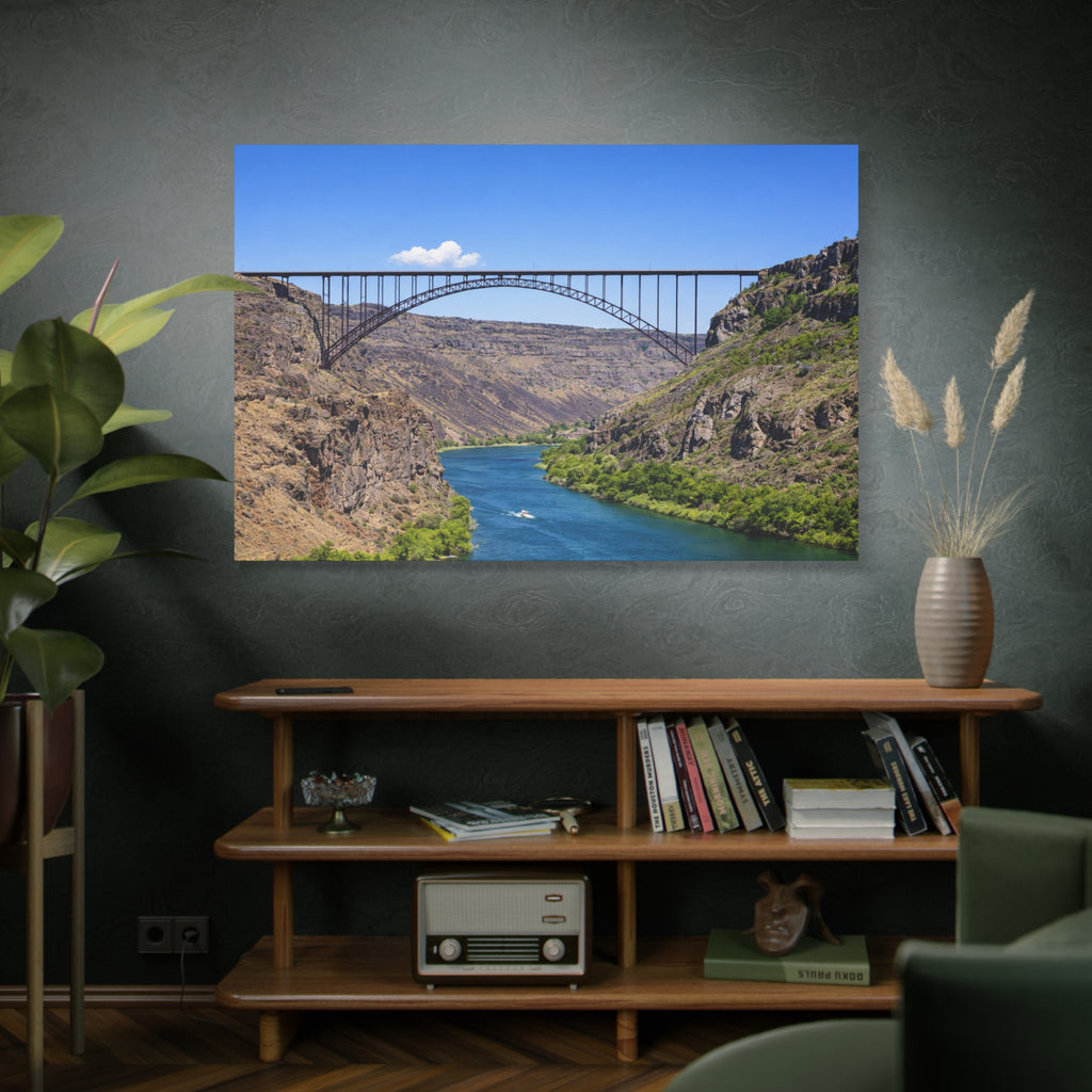 Perrine Bridge Canvas Wall Art | Snake River Canyon Landscape | Twin Falls Idaho Scenic Photography | Stretched 1.25" | 6 sizes
