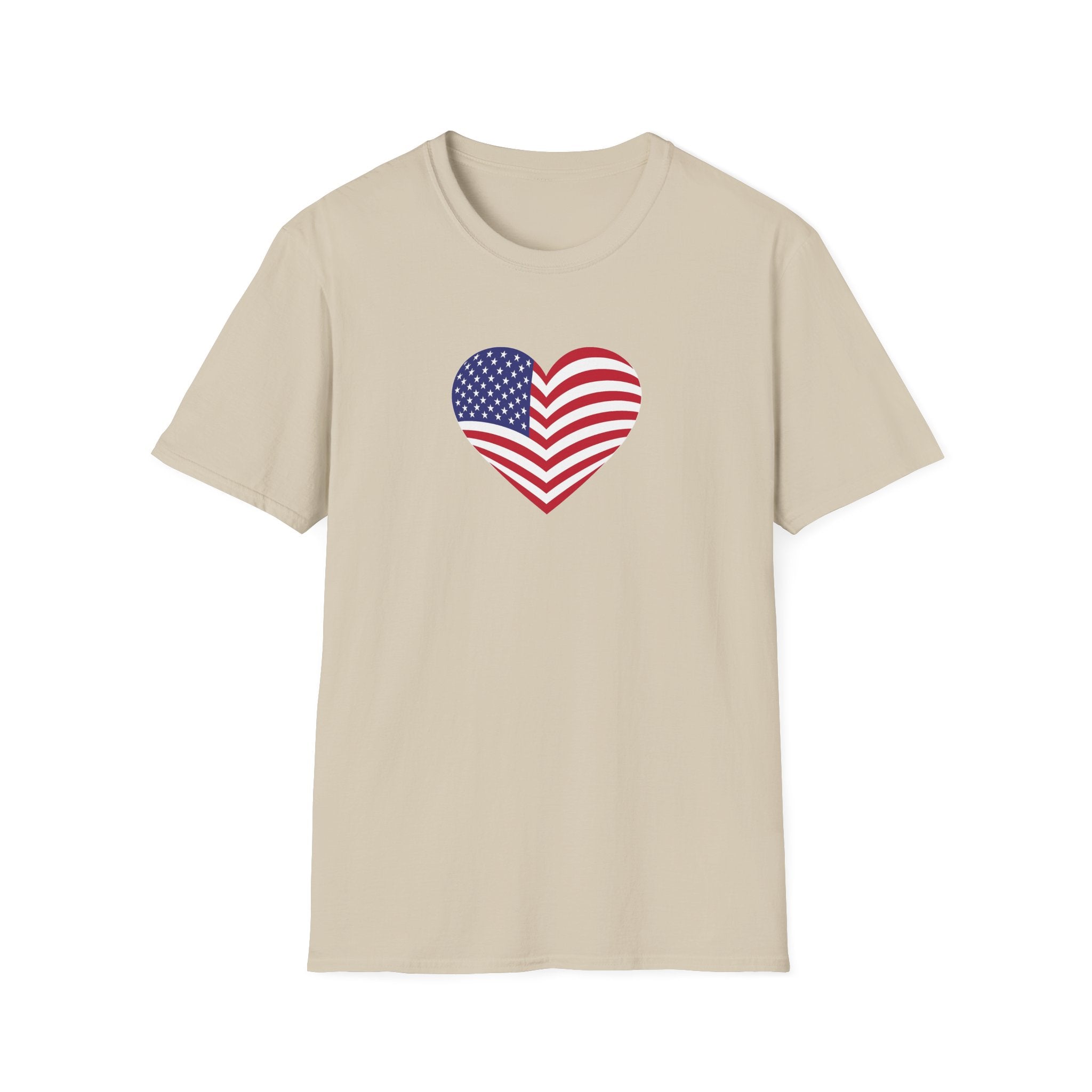 American Flag Heart TShirt | Patriotic USA Love Tee | Red White Blue Graphic Tee | Summer USA Shirt | 4 colors - 100% cotton