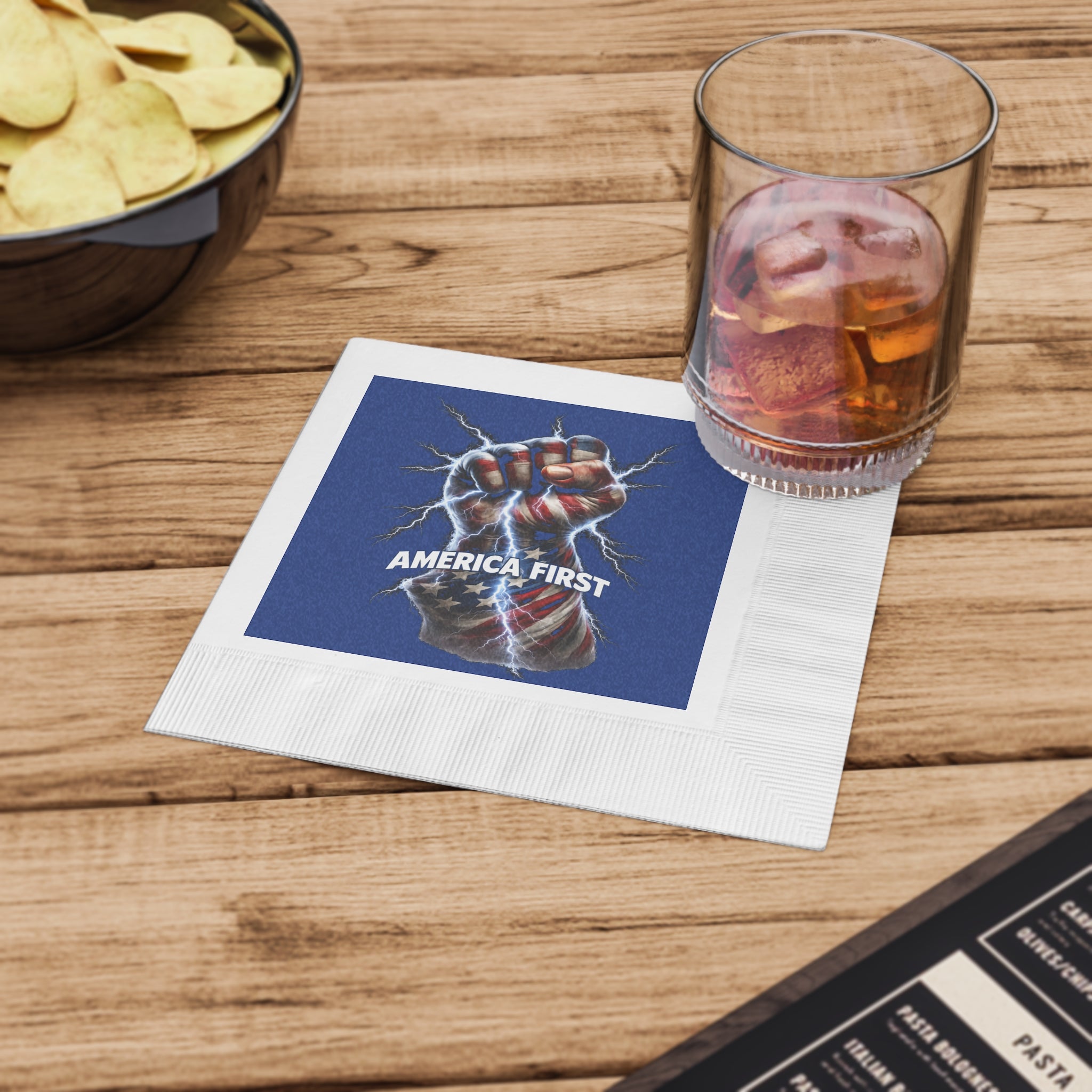 America First Napkins | Patriotic Party Napkins | Conservative Event Napkins | (50 or 100 Count) 2 sizes