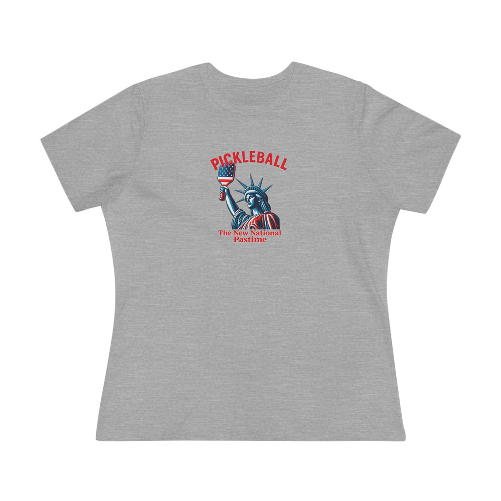 Statue of Liberty Pickleball, The New National Pastime Tee | Women's Patriotic Pickleball Shirt | Pickleball Gift | 5 colors - 100% cotton