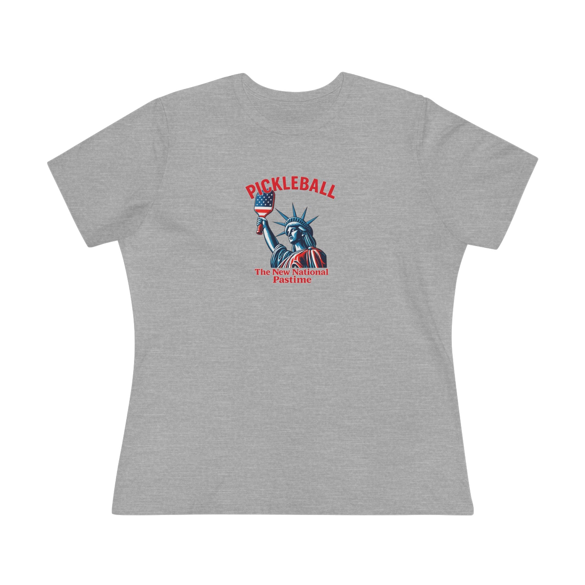 Statue of Liberty Pickleball, The New National Pastime Tee | Women's Patriotic Pickleball Shirt | Pickleball Gift | 5 colors - 100% cotton