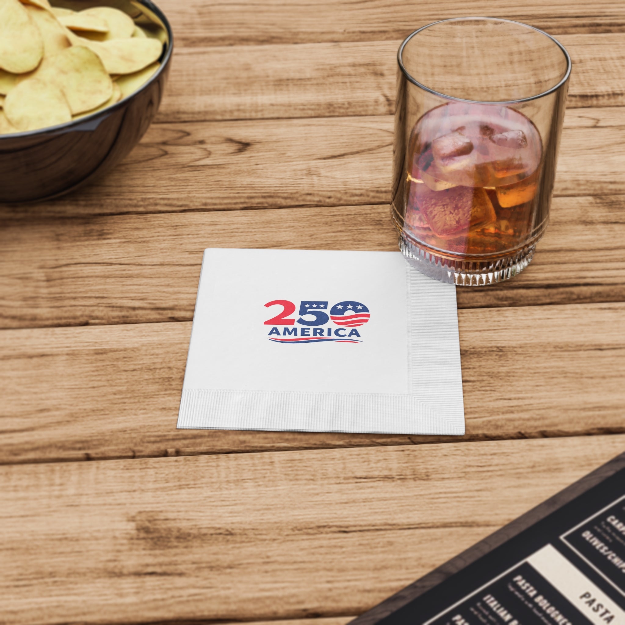 America 250 Napkins | Patriotic Party Napkins | USA  Anniversary Napkins | July 4th Party Decor Cookout Napkins | (50 or 100 Count) 2 sizes