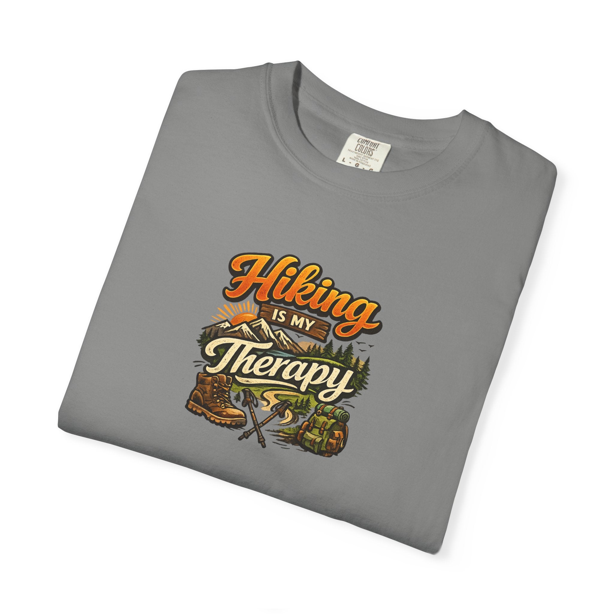 Hiking Is My Therapy Shirt | Funny Hiking T-Shirt | Outdoor Lover Gift | Nature Adventure Tee | Hiker Trail Shirt | 7 colors - 100% cotton