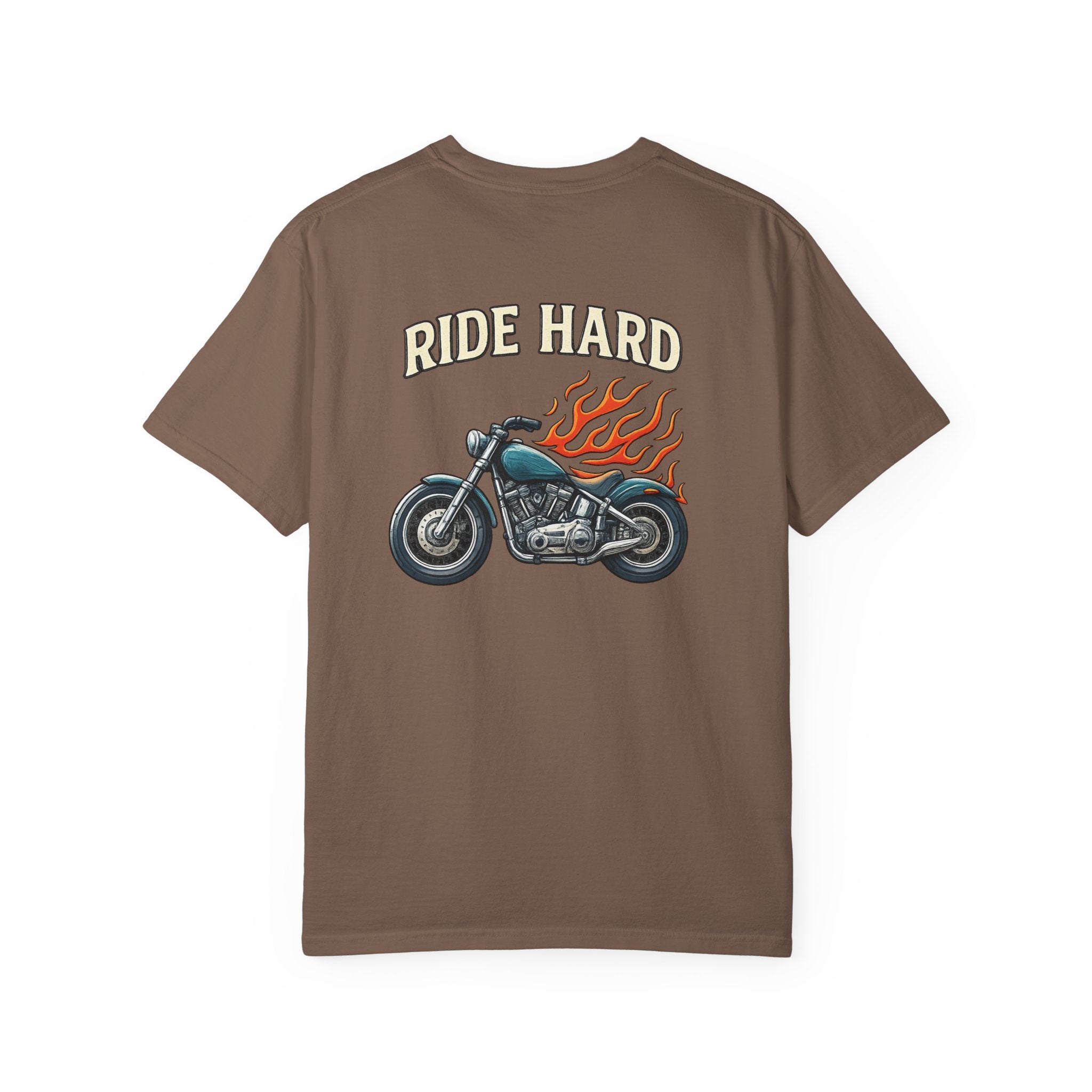 Ride Hard Motorcycle Tee | Harley Inspired Biker Shirt | Badass Motorcycle T-Shirt | 7 colors - 100% cotton