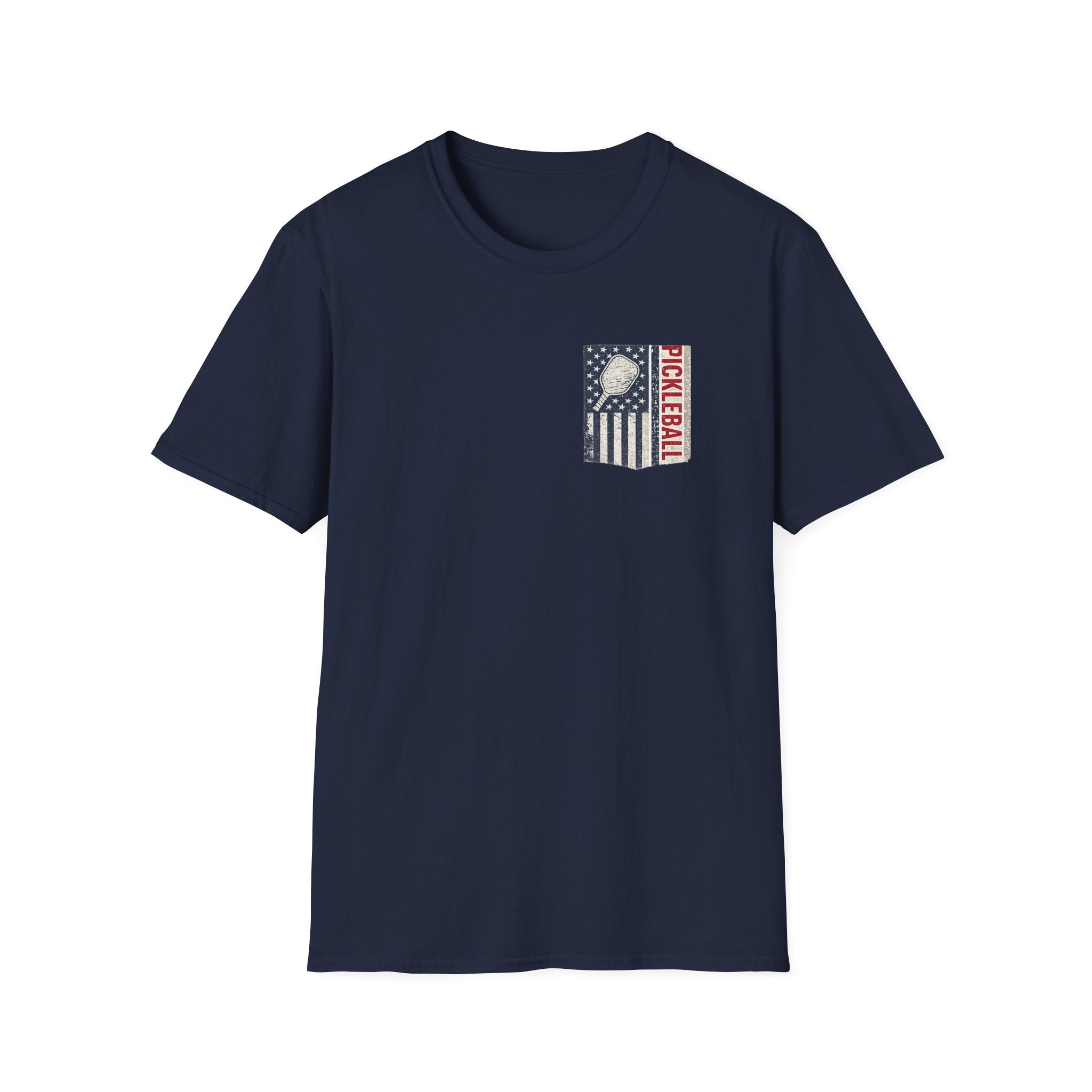 Patriotic USA Flag Pickleball Shirt | Men's Pickleball Tee | Gift for Pickleball Fanatic | 4th of July Shirt | 6 colors - 100% cotton