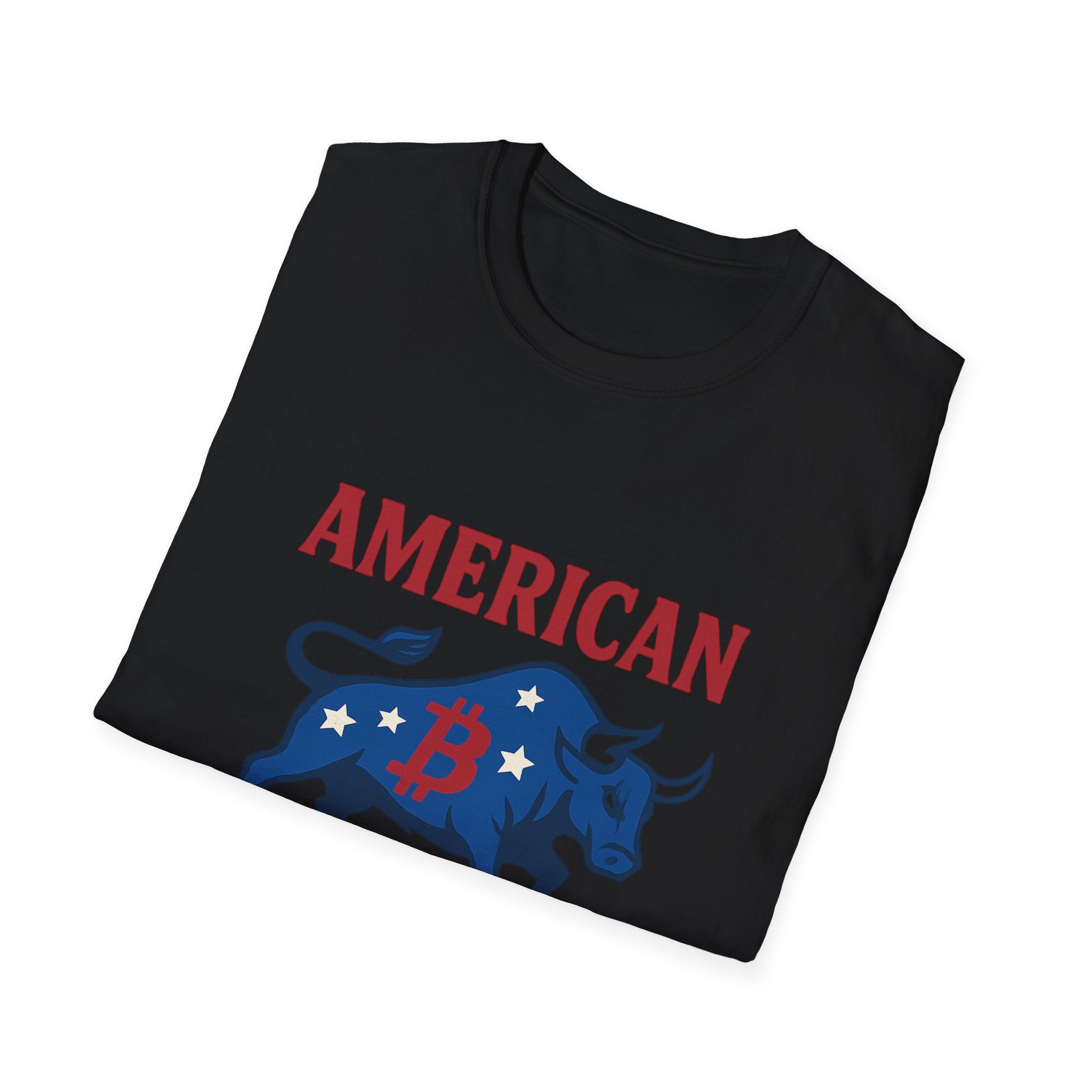 American Bitcoin - Red, White & Bull T-Shirt Tee | 5 colors - 100% cotton