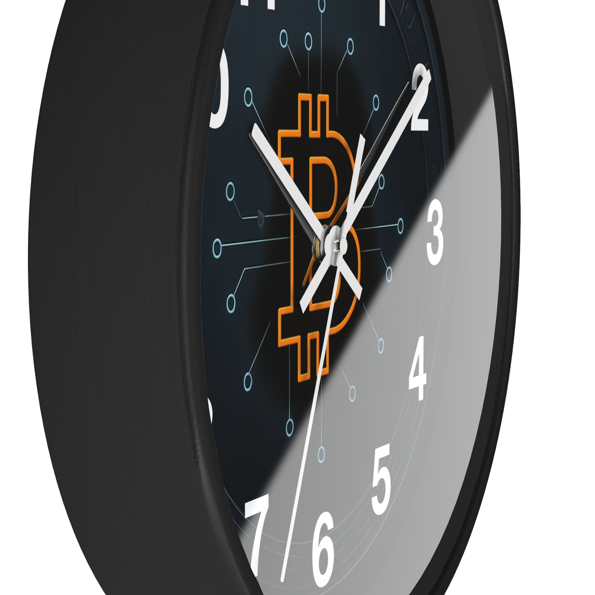 Time is Money.  Bitcoin is the future.  Sleek wall clock.