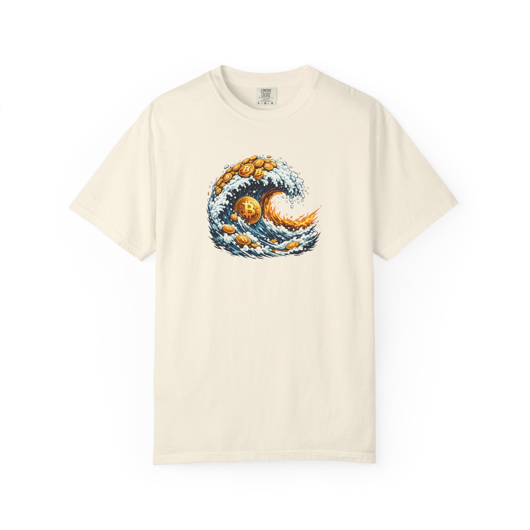 Bitcoin Tidal Wave T-Shirt | Futuristic Crypto Graphic Tee | Bitcoin Art Shirt | Crypto Gift for Him | 12 colors - 100% cotton