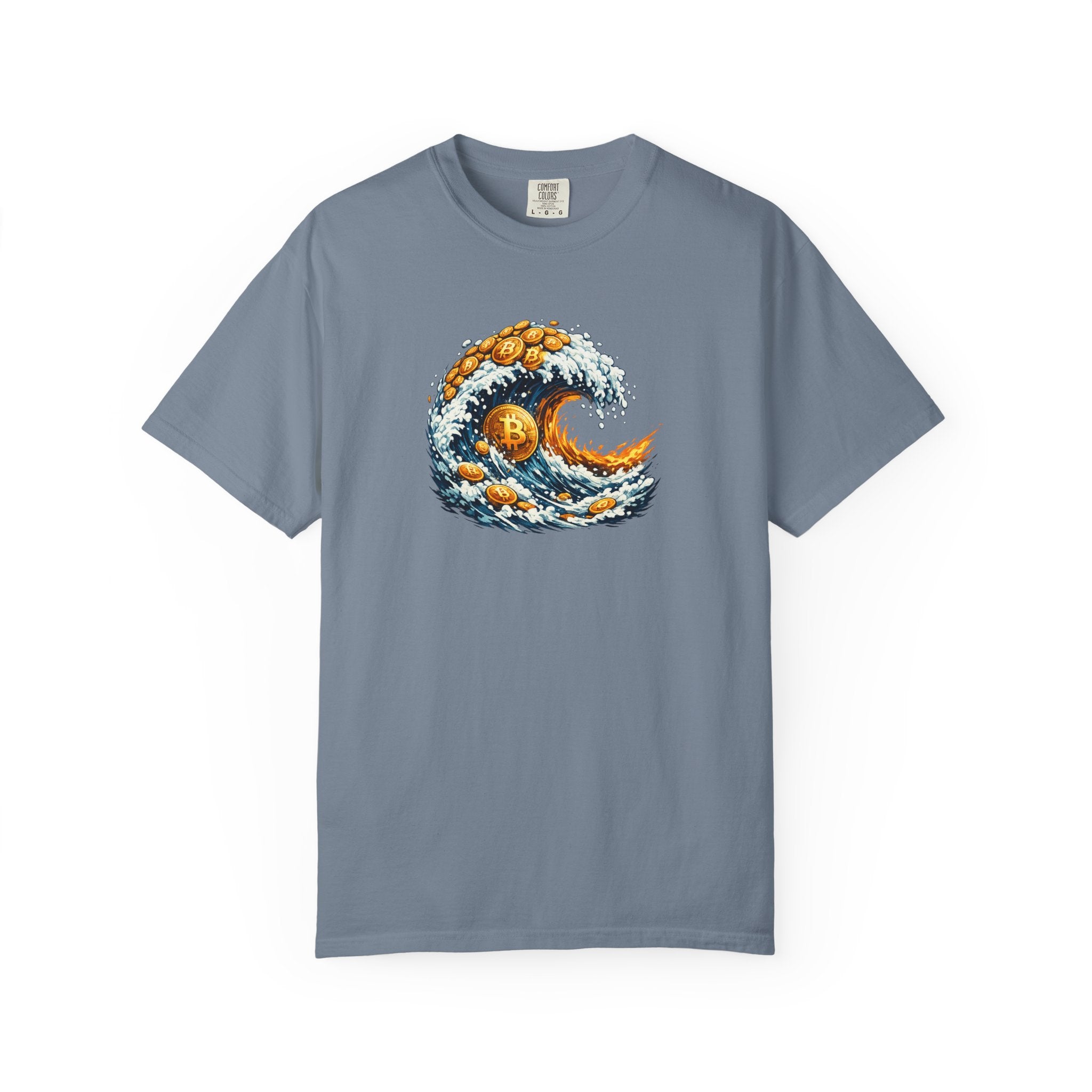 Bitcoin Tidal Wave T-Shirt | Futuristic Crypto Graphic Tee | Bitcoin Art Shirt | Crypto Gift for Him | 12 colors - 100% cotton