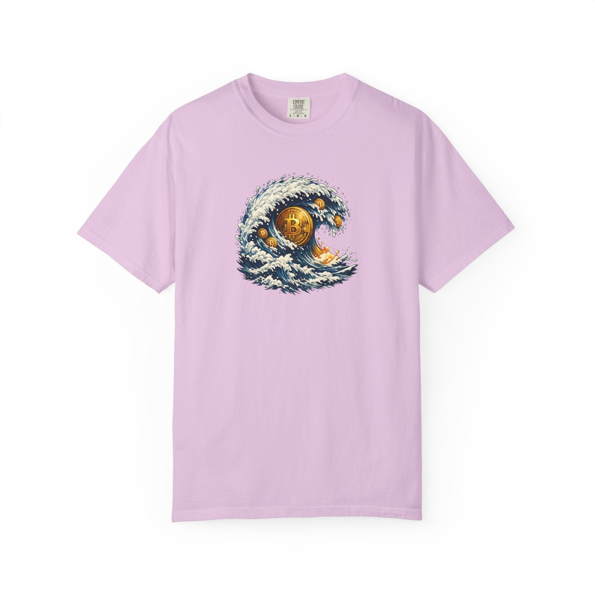 Bitcoin Tidal Wave T-Shirt | Futuristic Crypto Graphic Tee | Bitcoin Art Shirt | Crypto Gift | 12 colors - 100% cotton