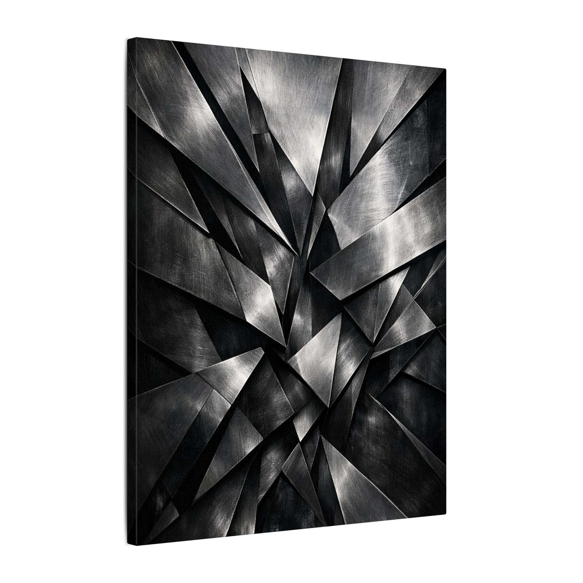 Geometric Steel Canvas Wall Art | Industrial Metal Abstract | Modern Masculine Office Decor | Industrial Wall Art | Dorm Decor | 16" x 20"