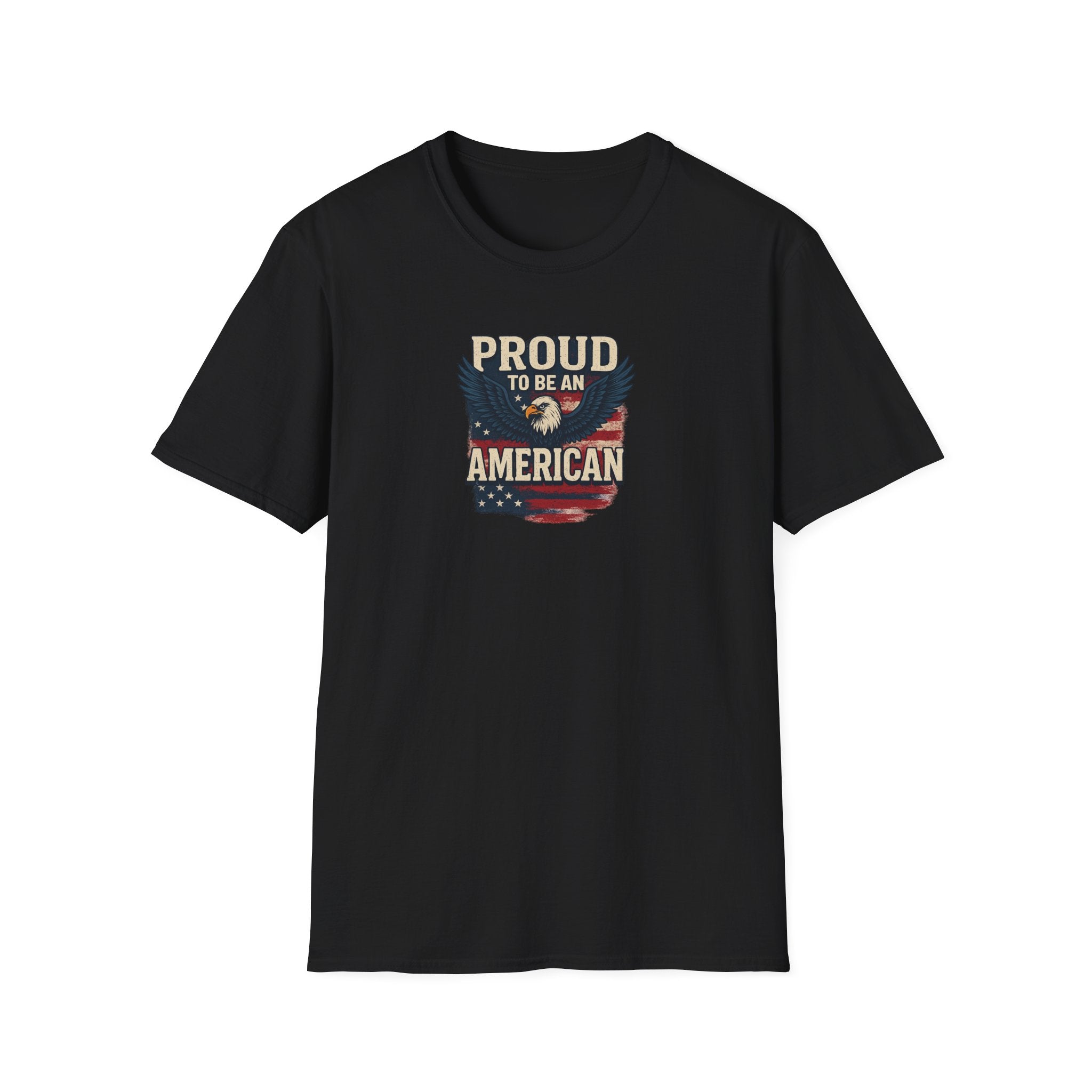 Proud to be an American, at Least I know I'm Free Patriotic Tee with Eagle and Flag | 5 colors - 100% cotton