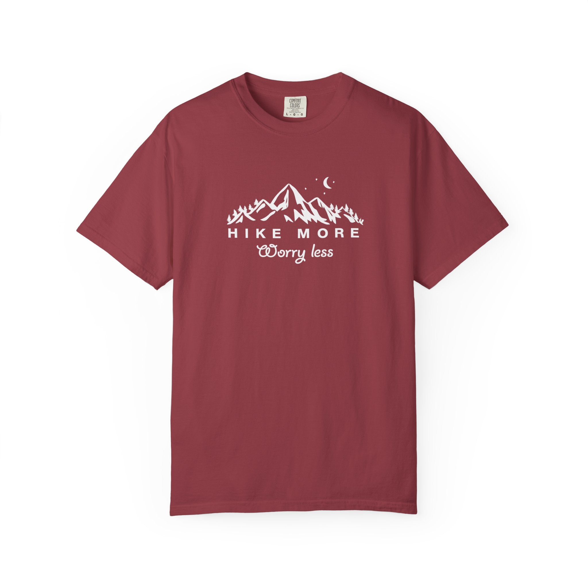 Hike More Worry Less Shirt Hiking TShirt | Outdoor Adventure Tee | Mountain Nature Lover Gift | Hiking Tee | 7 colors - 100% cotton