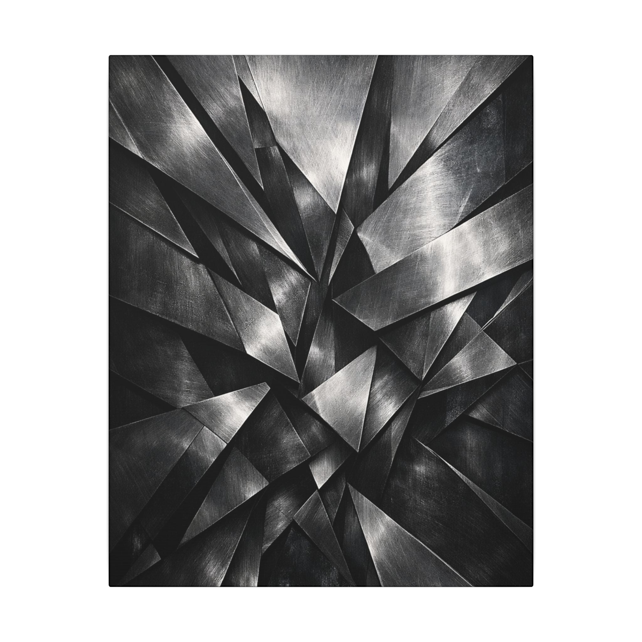 Geometric Steel Canvas Wall Art | Industrial Metal Abstract | Modern Masculine Office Decor | Industrial Wall Art | Dorm Decor | 16" x 20"