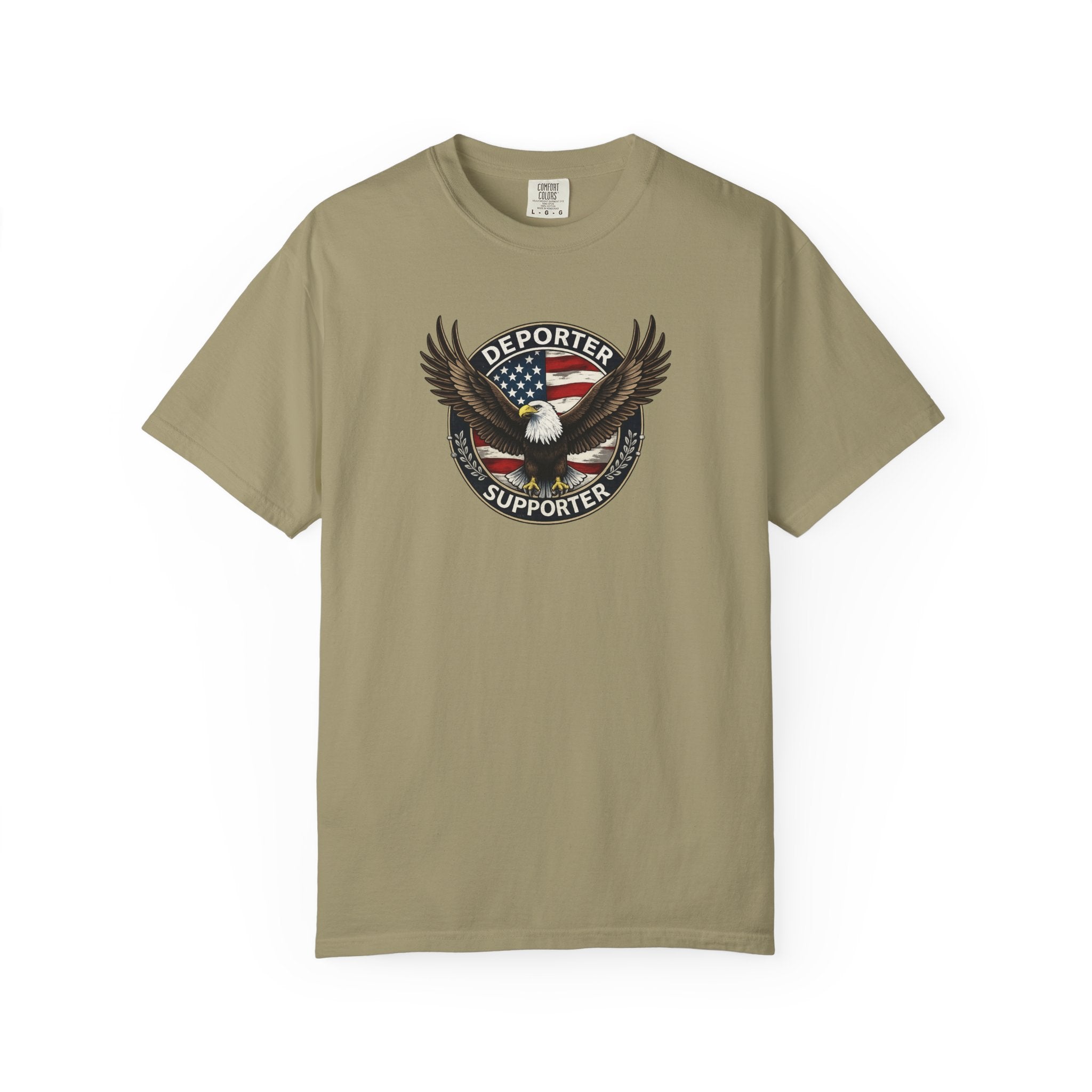 Deporter Supporter T-Shirt | Patriotic Eagle Border Wall Shirt | MAGA Immigration Graphic Tee | America First Shirt | 6 colors - 100% cotton