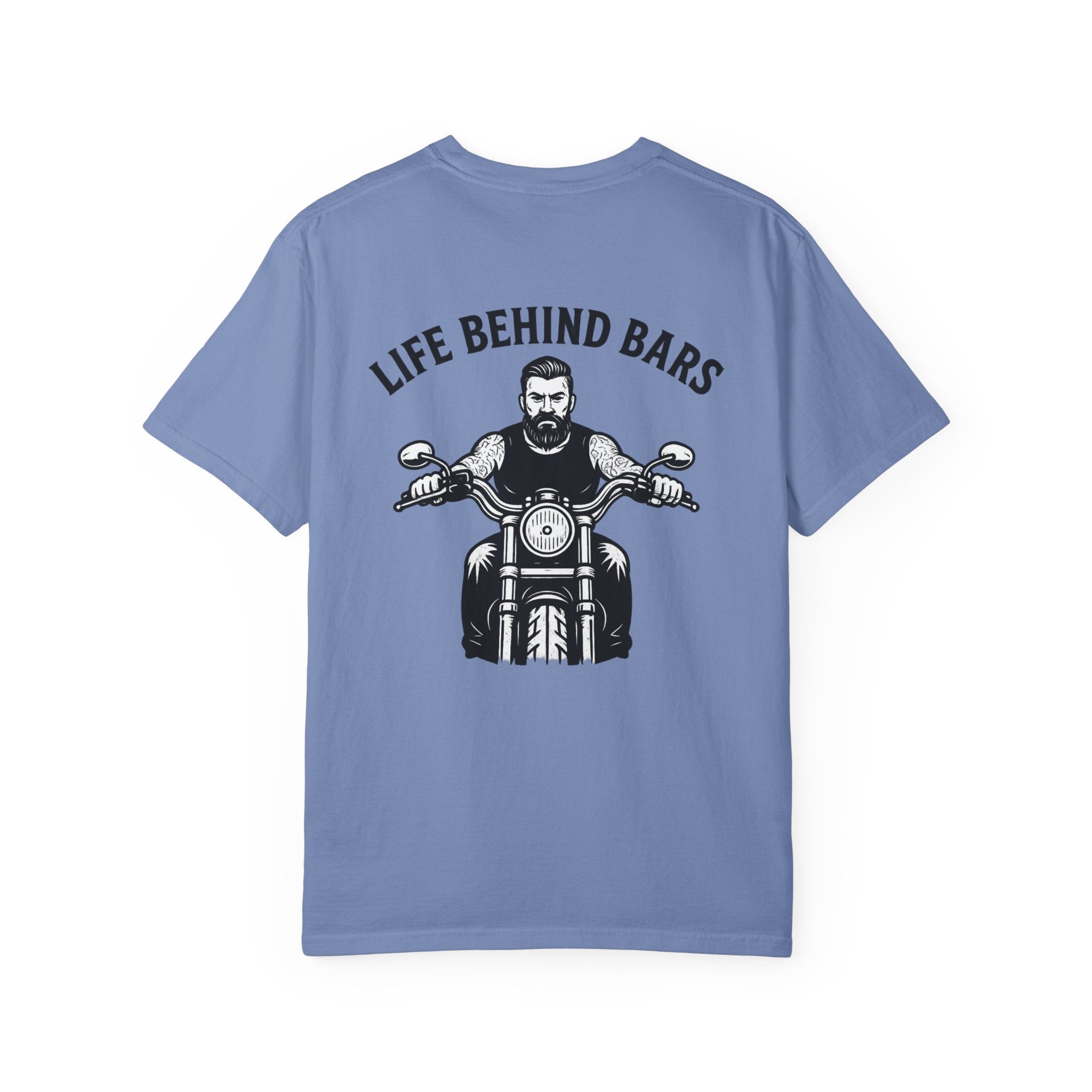 Life Behind Bars Motorcycle T-Shirt | Biker Graphic Tee | Riding Lifestyle Shirt | Gift for Riders | 8 colors - 100% cotton