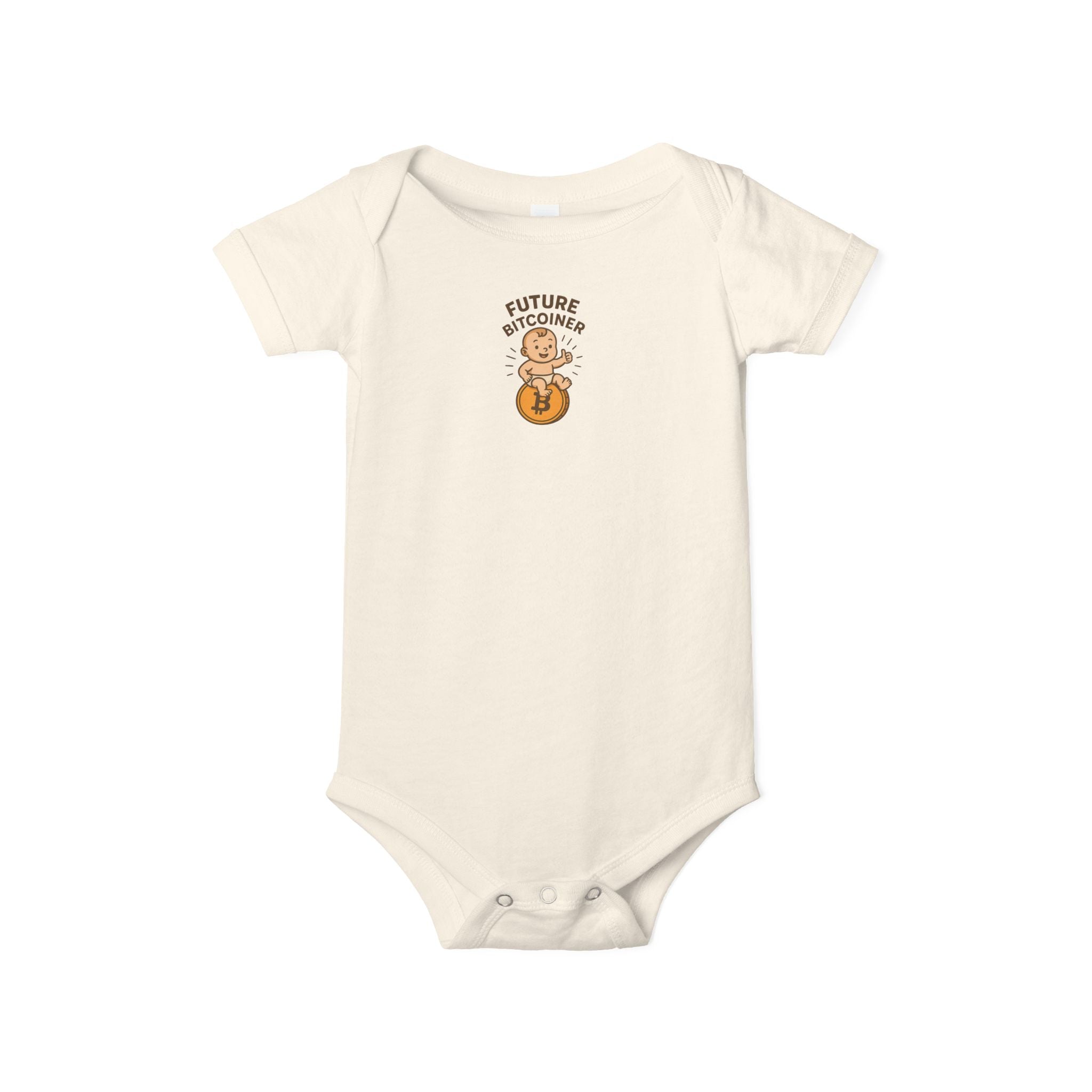 Future Bitcoiner Baby Onesie | Cute Crypto Infant Bodysuit | Bitcoin Baby Shower Gift | 6 colors - 100% cotton