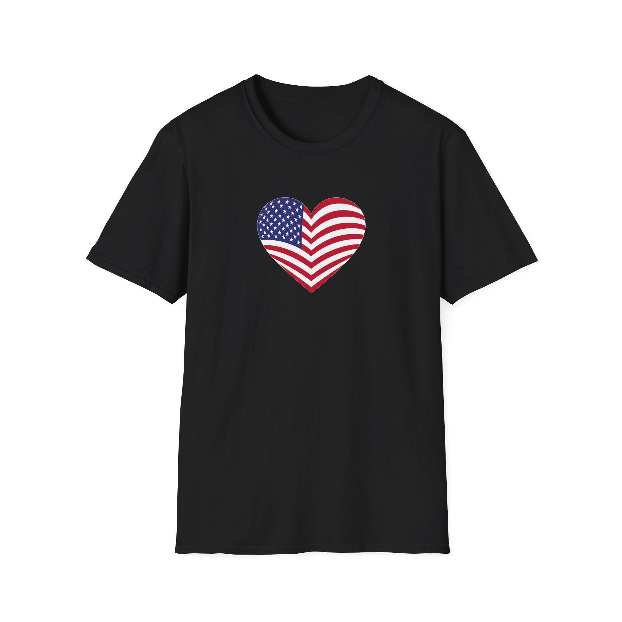American Flag Heart TShirt | Patriotic USA Love Tee | Red White Blue Graphic Tee | Summer USA Shirt | 4 colors - 100% cotton