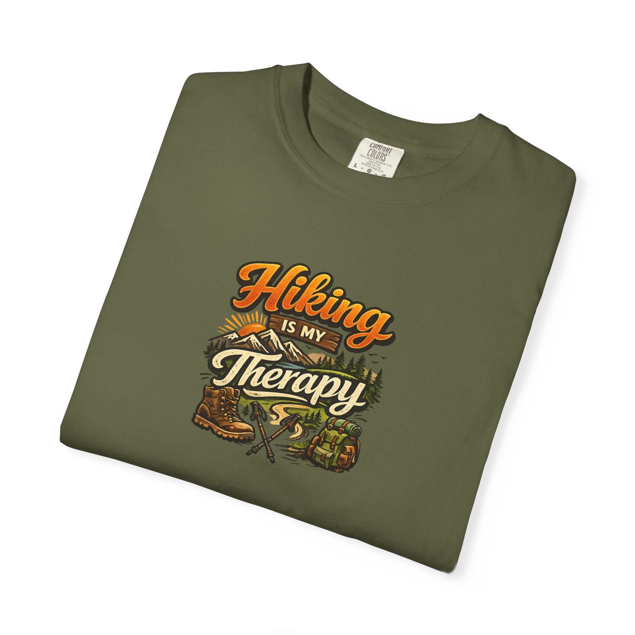 Hiking Is My Therapy Shirt | Funny Hiking T-Shirt | Outdoor Lover Gift | Nature Adventure Tee | Hiker Trail Shirt | 7 colors - 100% cotton