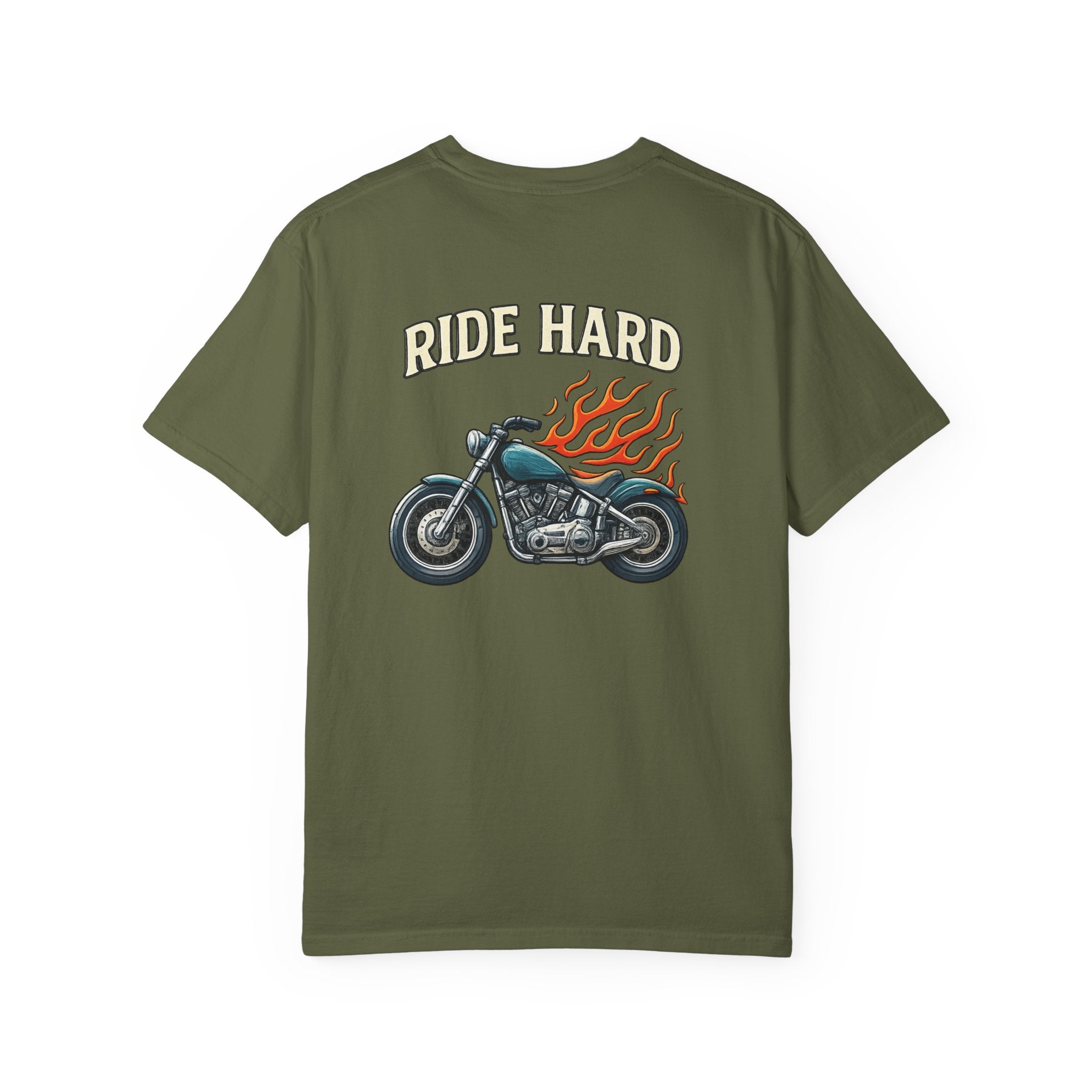 Ride Hard Motorcycle Tee | Harley Inspired Biker Shirt | Badass Motorcycle T-Shirt | 7 colors - 100% cotton