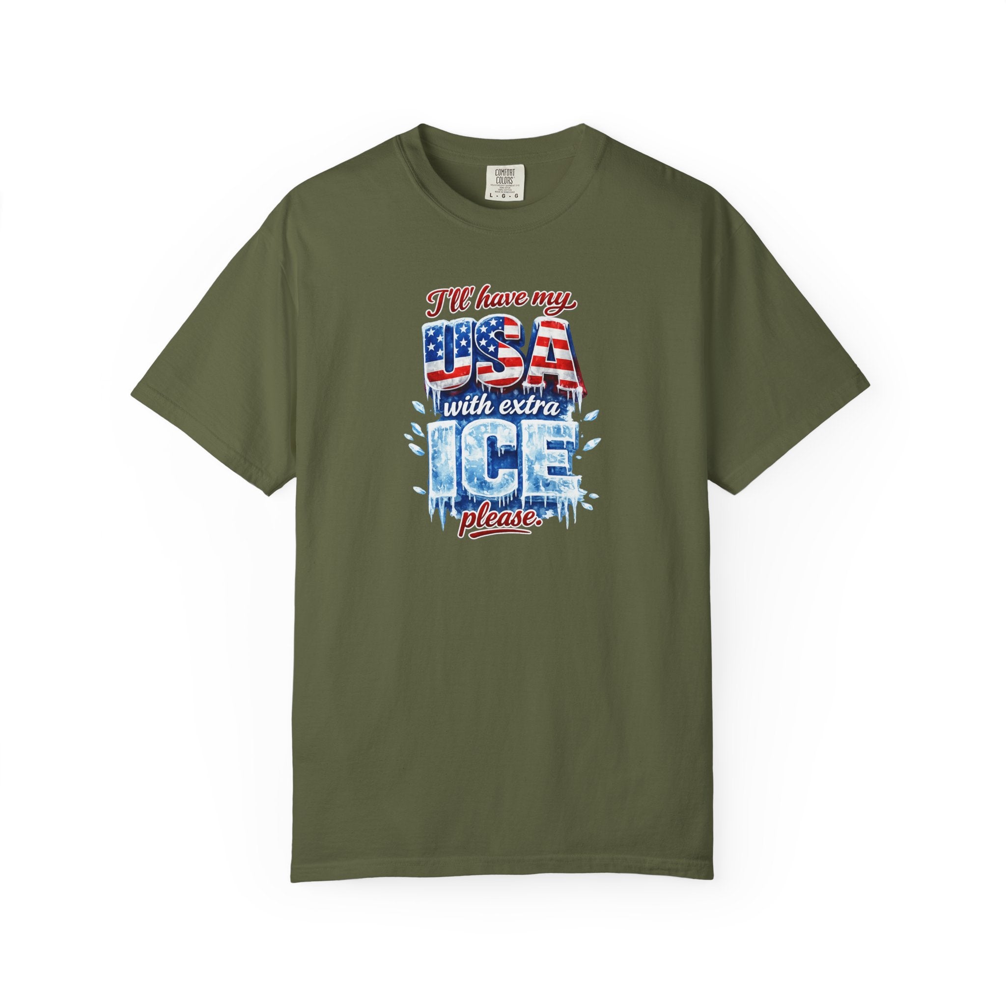 Patriotic "USA With Extra ICE" Shirt | Men's Patriotic T-Shirt | Pro Ice Merch | USA Pride Apparel | 6 colors - 100% cotton