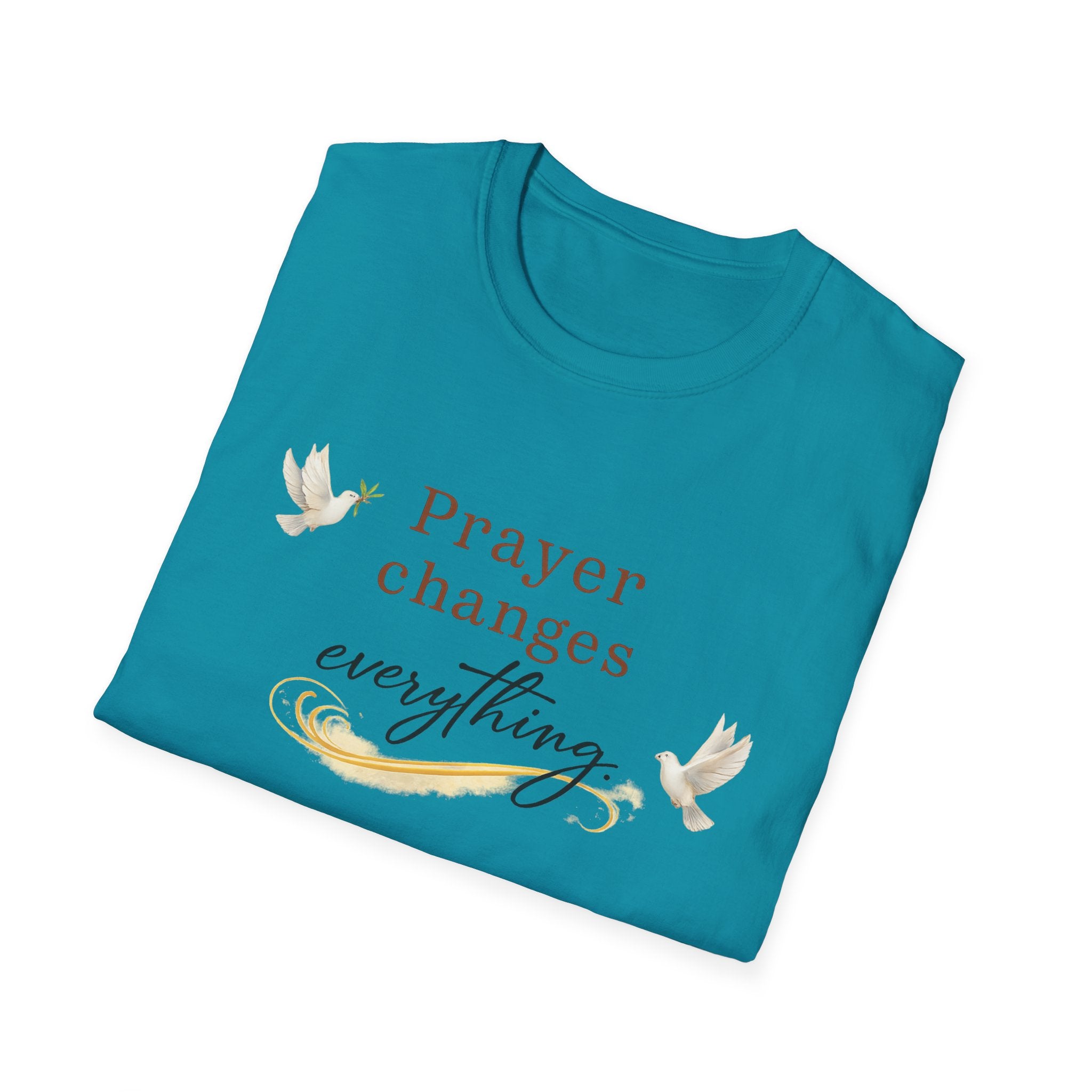 Prayer Changes Everything Shirt | Christian Faith T-Shirt for Women | Inspirational Church Tee | Religious Gift | 6 colors - 100% cotton