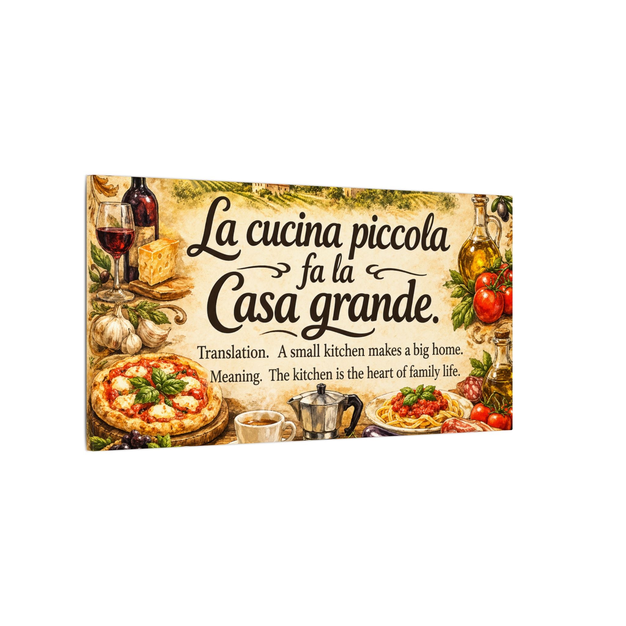 Vintage Italian Kitchen Wall Art Canvas "La Cucina" | Italian Bistro Decor | Farmhouse Kitchen Canvas | Italian Style Wall Art (7 Sizes)
