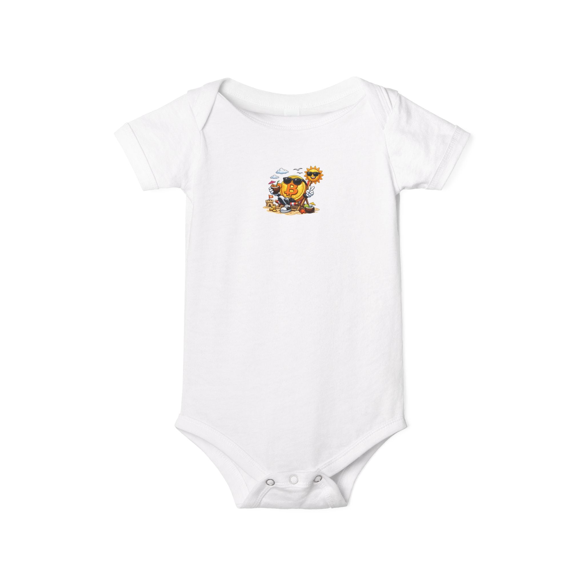 Cute Bitcoin Baby Onesie | Crypto Baby Bodysuit | Bitcoin Beach Baby Outfit | Funny Crypto Infant Gift | 6 colors - 100% cotton