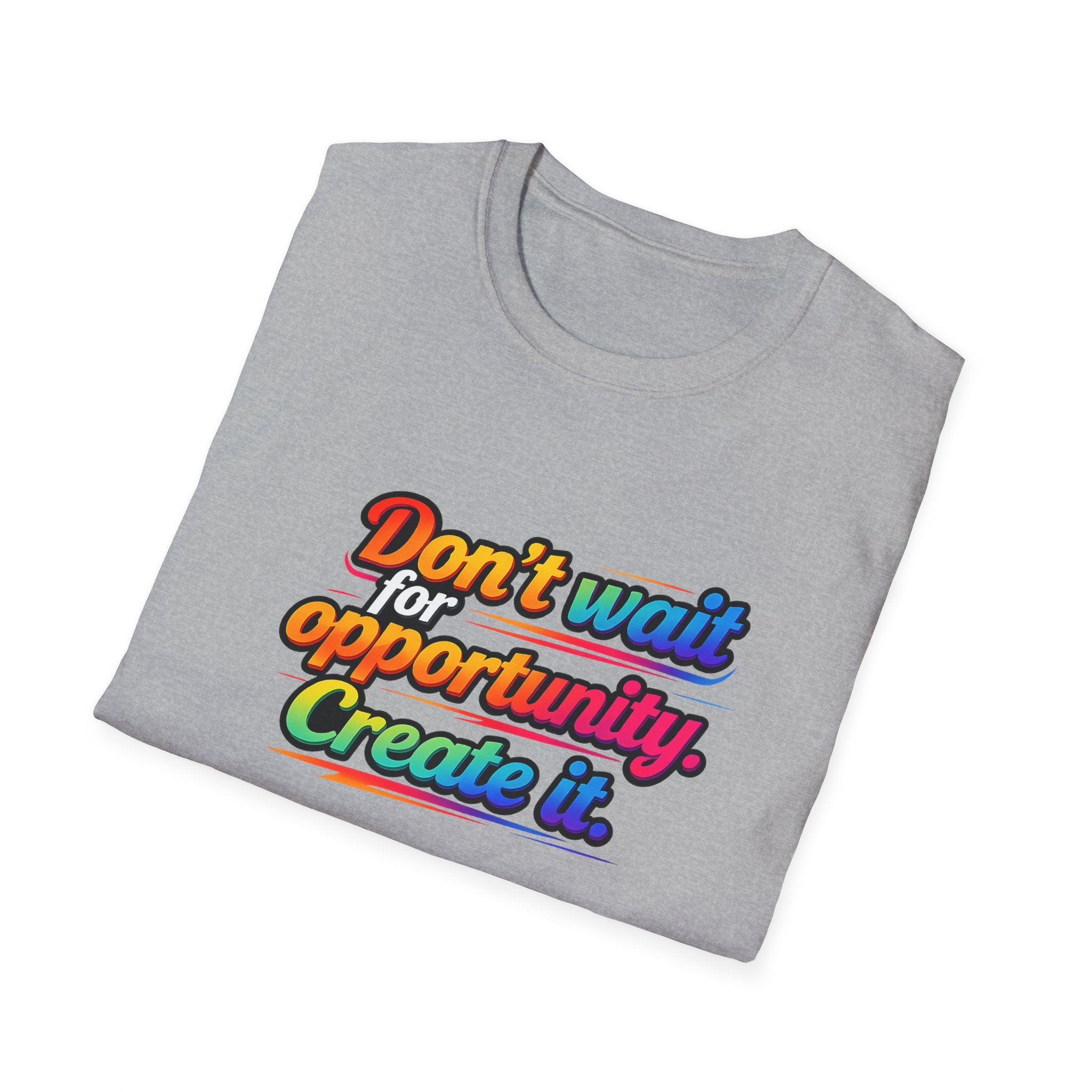 Create Your Opportunity | Bold Motivational Rainbow Typography Tee | 5 colors - 100% cotton